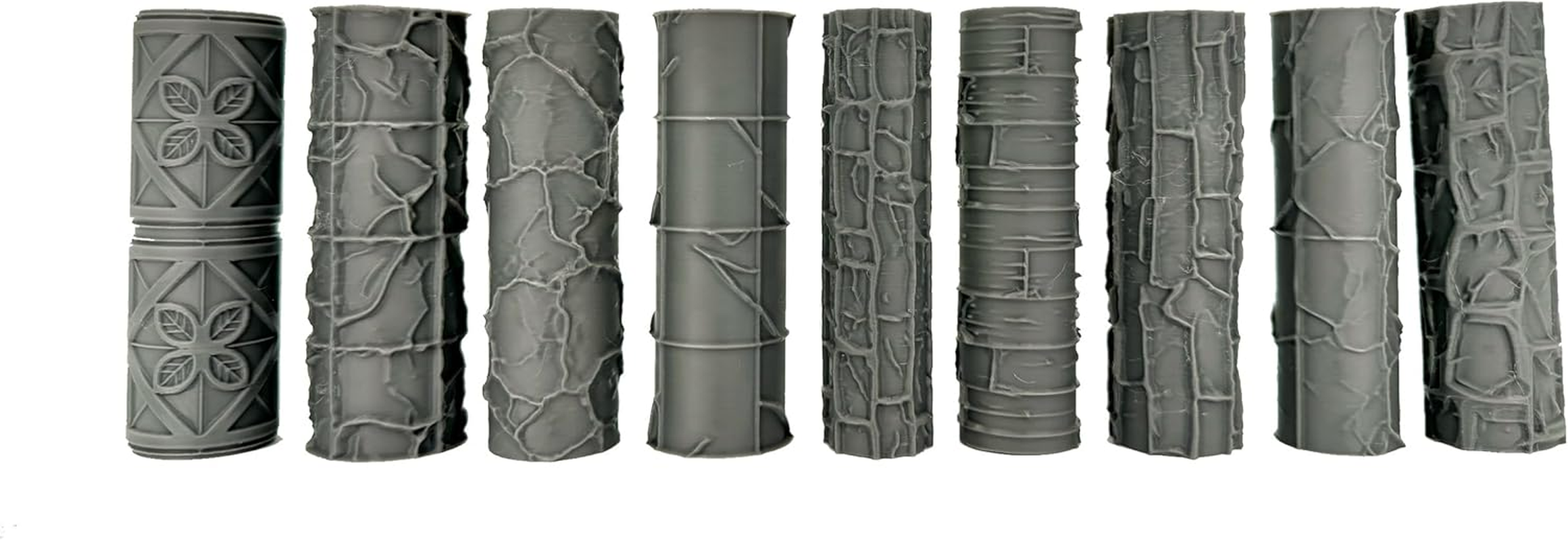 Asemly Terrain Texture Hand Roller for D&D, Wargaming, Battle Mat, Tabletop, Dungeons and Dragons, Ornate, Wood, Stone, 9 Rollers, 10Th Edition image number 1
