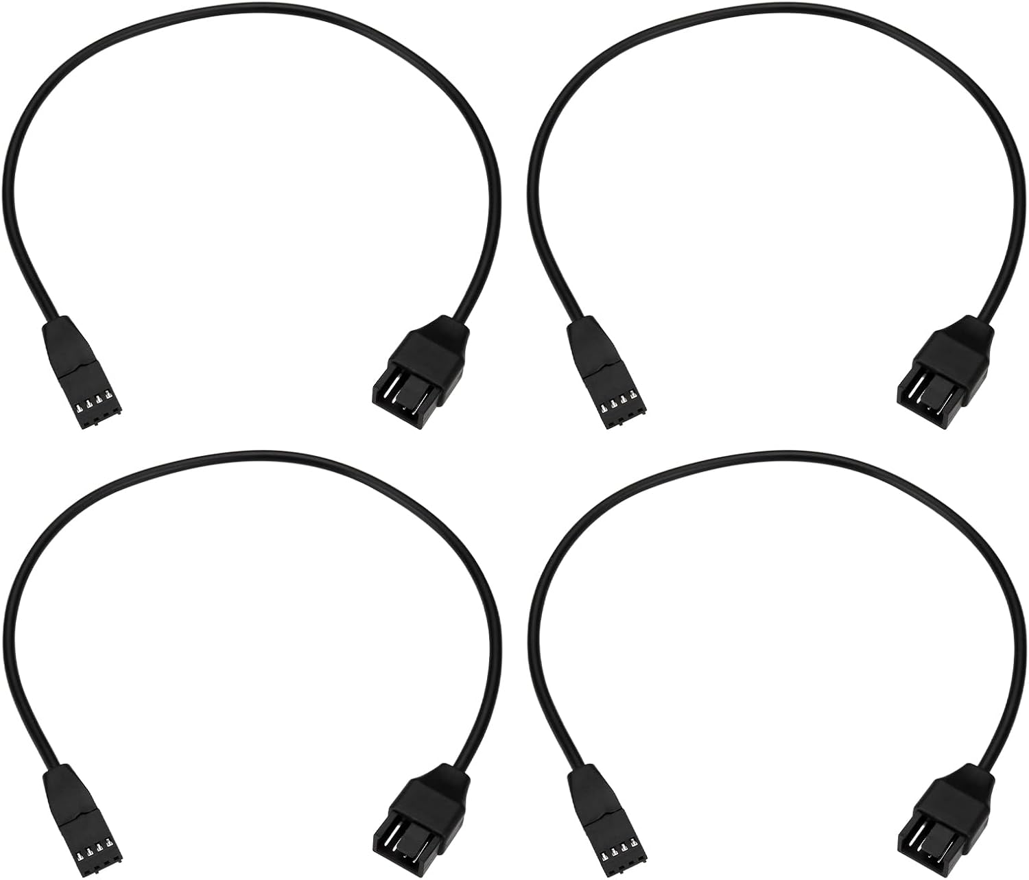 Emagtech 4PCS Fan Extension Cable 4-Pin Female to 4-Pin Male 24AWG PWM Chassis Fan Cable 12V Power Supply Adapter for PWM Case Fans CPU Fans 35Cm image number 5