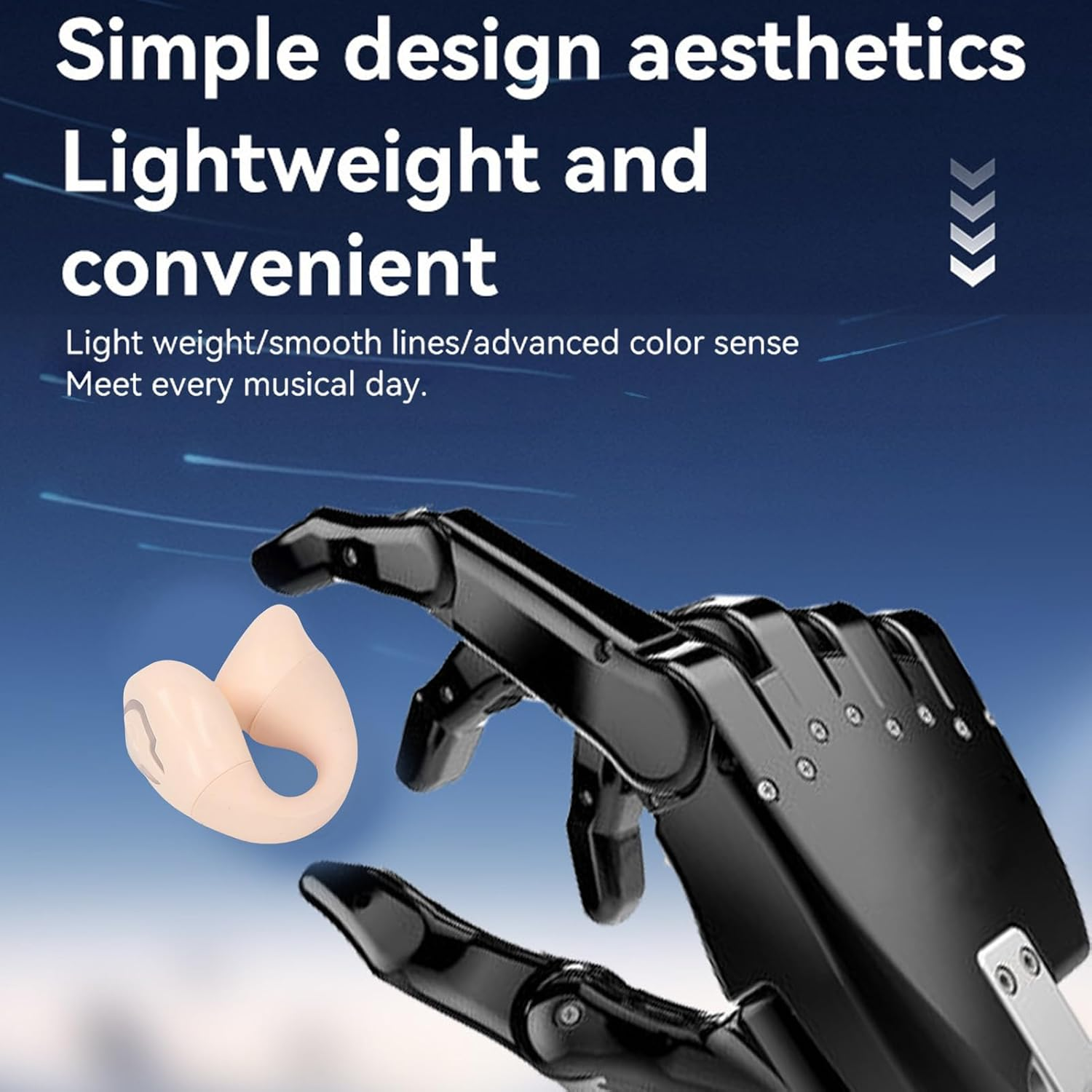 ASHATA Bluetooth Single Ear Deep Bass Sound Clip on Earbuds, Open Ear Earbuds Lightweight Comfort Clip Wireless Earbuds, Bluetooth Headphones Sport Headphones for Workouts, Running (Skin Color) - Black image number 7