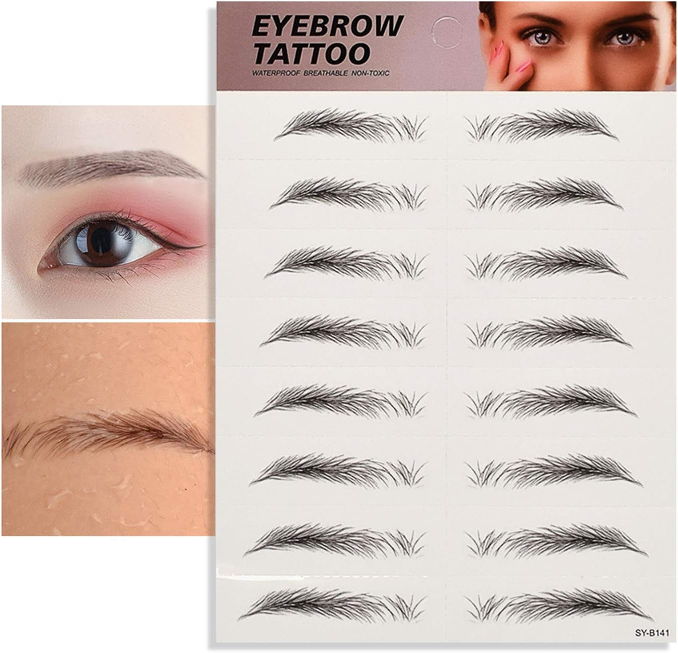 Tattoo Eyebrow Stickers Waterproof Permanent Eyebrow 3D Imitation Eyebrow Tattoos 3D Hair-Like Authentic Eyebrows Waterproof Long Lasting for Woman & Man Makeup Tool VCXN image number 4