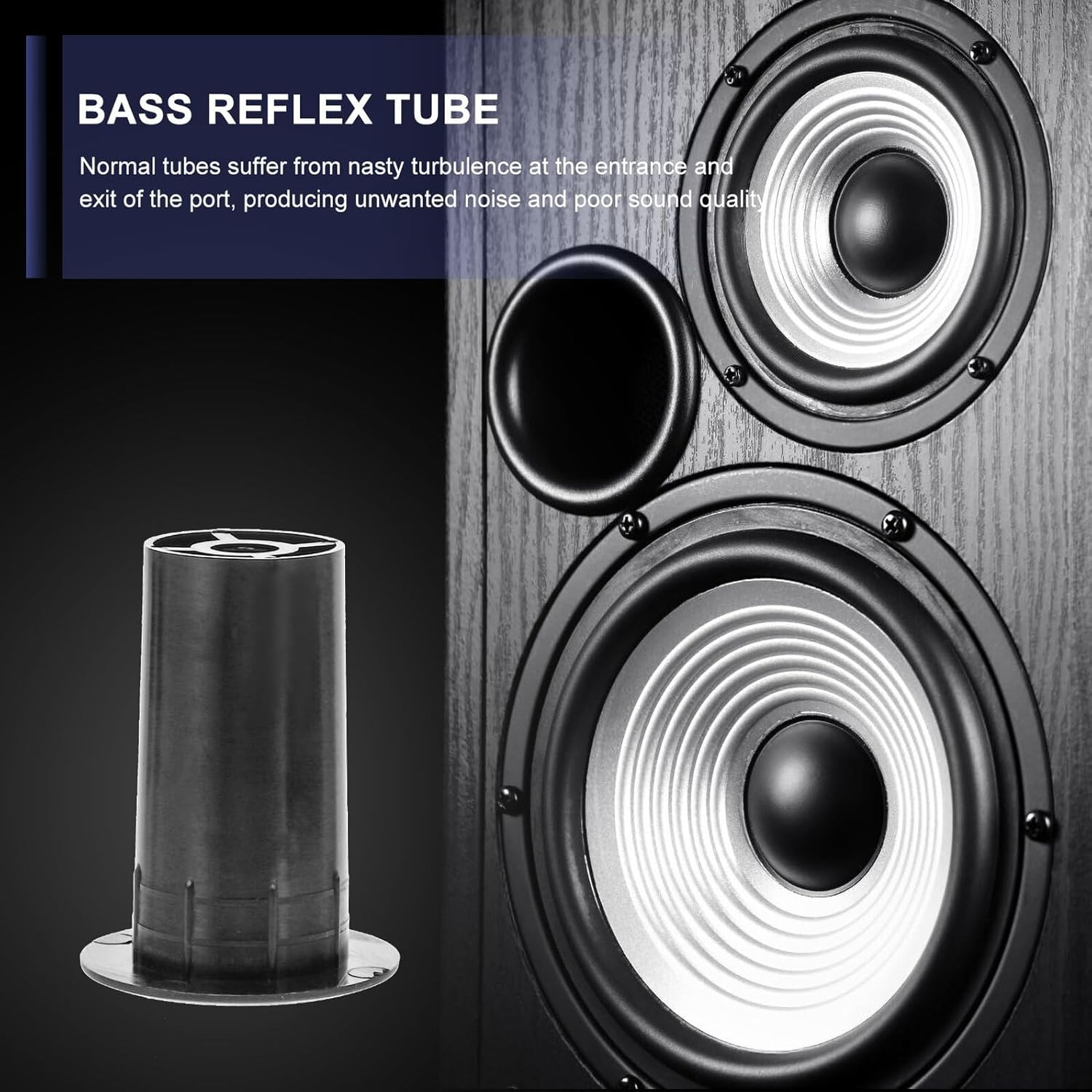 TEHAUX 8Pcs ABS Speaker Port Tubes 40Mm Bass Reflex Subwoofer Woofer Box Air Outlet for Home Car Sound System