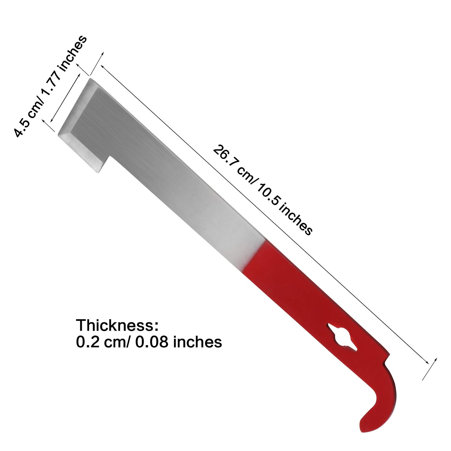 Sunshane 2 Pack Stainless Steel Bee Hive Tool J Hook Bee Frame Lifter and Scraper Beekeeping Equipment for Beekeepers, 10.5 Inch image number 2