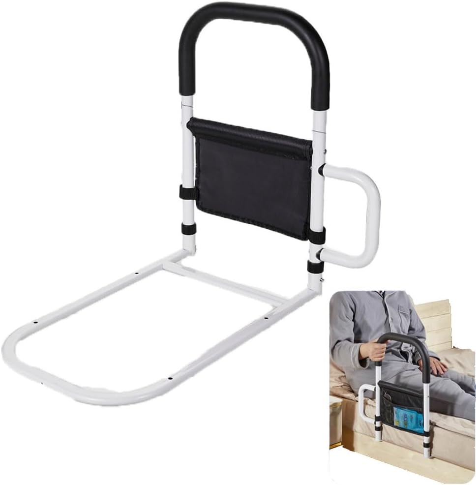 Bed Rails,Bed Rails for Elderly Adults Safety,Bed Auxiliary Railing with Double Handrails and Storage Bags,Elderly Safety Getting up Assistance Device anti Fall Guardrail on the Bed image number 2