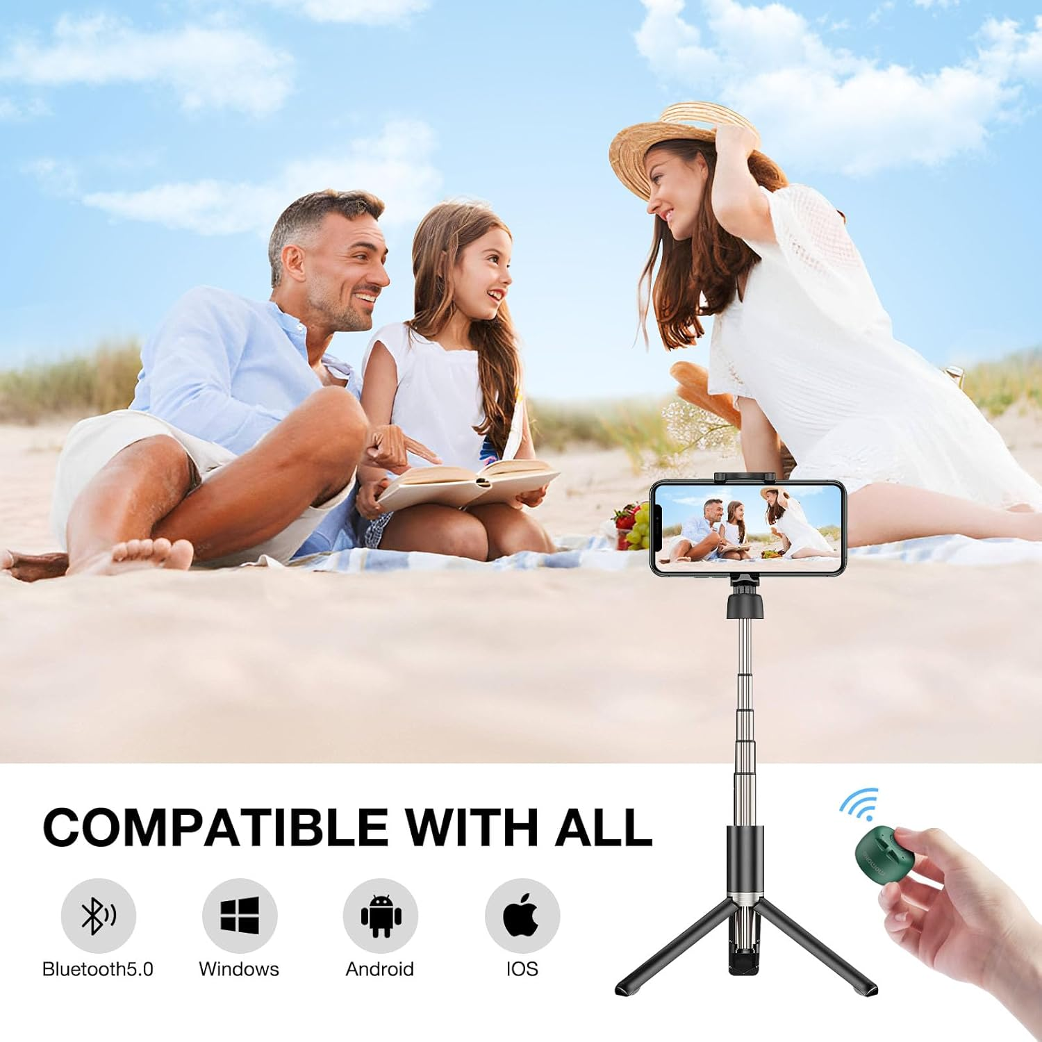 Momoho Mini Bluetooth Speaker - Small Size but Great Sound Quality,Photo Selfie Button & Answer Phone Calls,Bts0011 (Green) image number 2