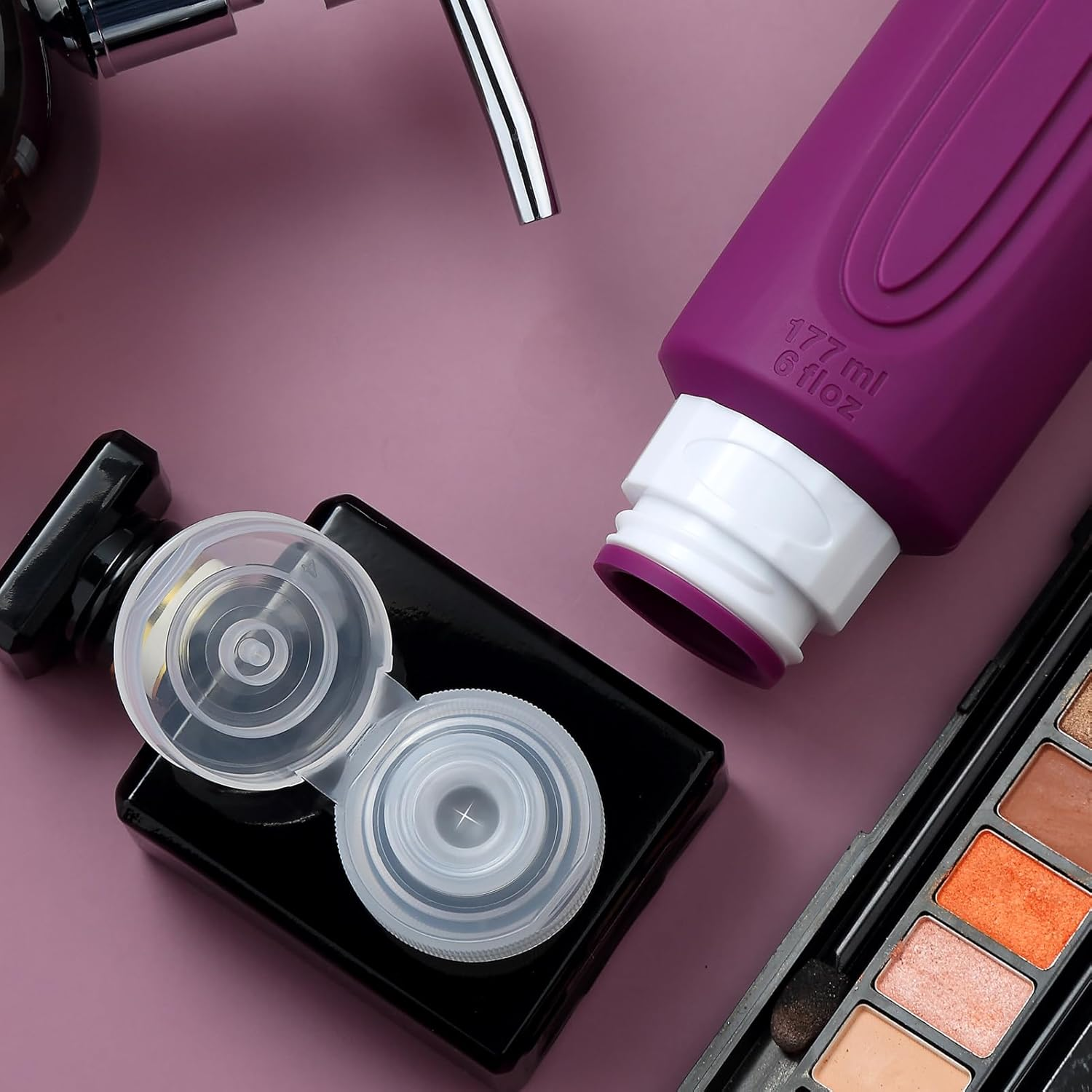 Mrsdry Travel Bottles for Toiletries, Large 6Oz Oversize Containers, BPA Free Leak Proof Tubs Refillable Liquid Traveler Accessories with Toiletry Bag for Cometic Shampoo and Lotion Soap (4 Pack)