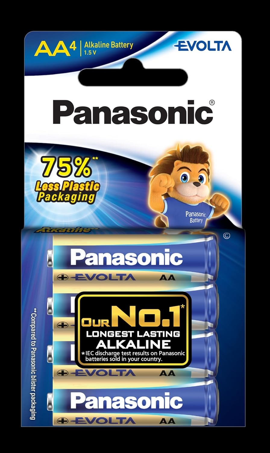 Panasonic Evolta AA Premium Alkaline Batteries, 4-Pack (LR6EG/4B) image number 4