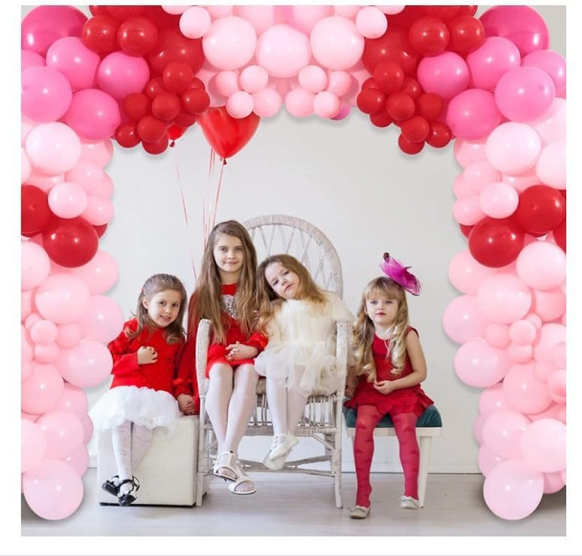 PEKGLOW 146 Pcs Valentine Balloon Garland Red Pink Balloon Garland Macaron Pink Red Pink Balloons Latex Balloons for Birthday Wedding Anniversary Party Decorations Valentines Day Party Supplies image number 2