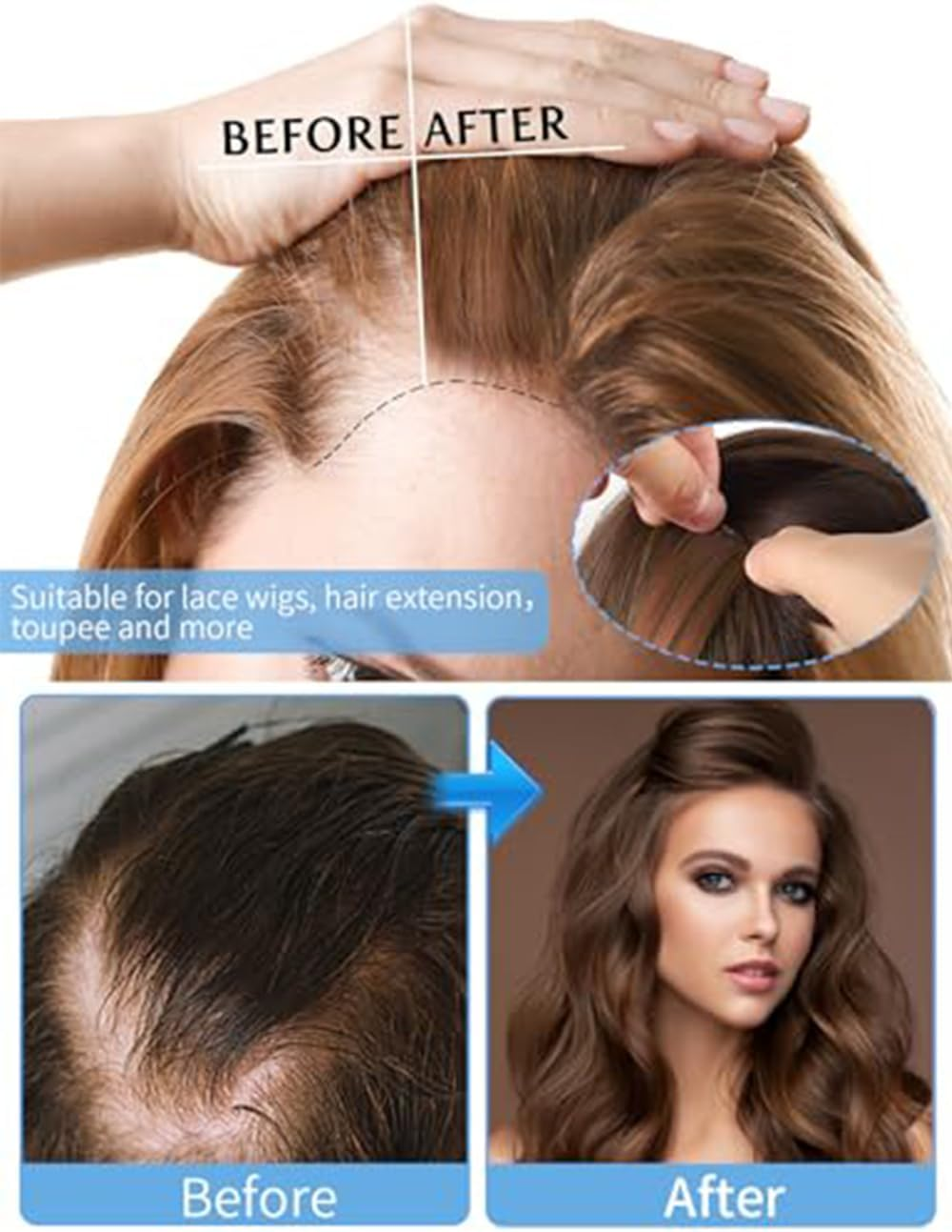 120 Pieces Hair Extension, Reel-In Tape in Hair Extensions Human Hair, Powerful Residue-Free Double Sided Tape, for Hair Extensions image number 1