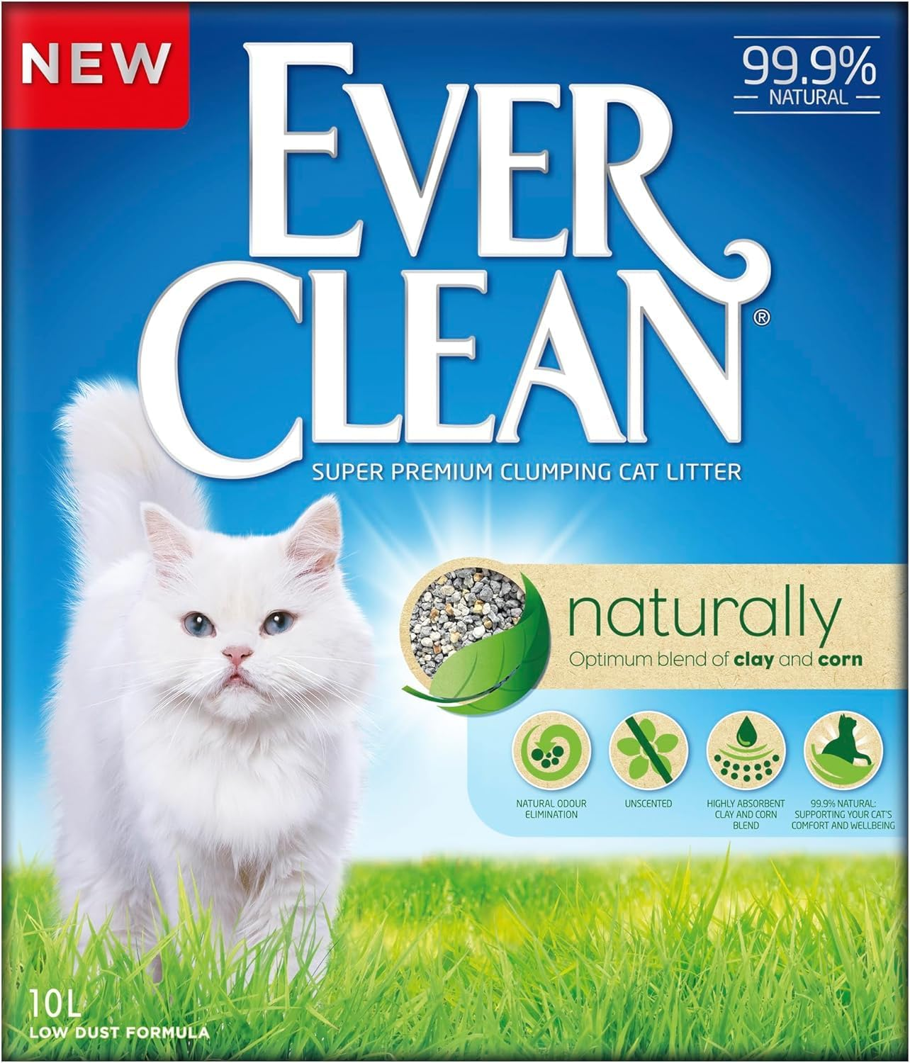 Ever Clean Naturally - 99.9% Natural Clumping Cat Litter with an Optimal Blend of Clay and Corn, 10L image number 4
