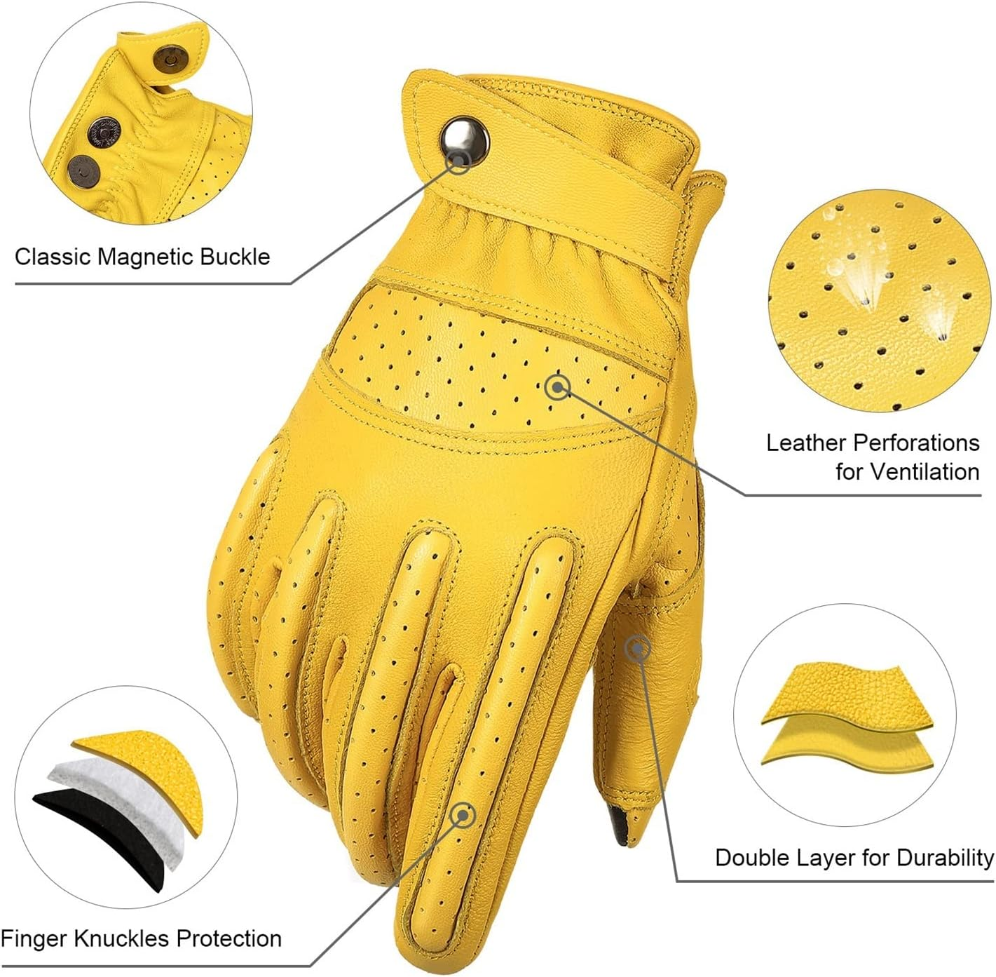 KANGYEBAIHUODIAN Motorcycle Gloves Breathable Full Finger Racing Touch Screen Gloves Outdoor Sports Protection Moto Gloves EU US Version (Color : Black, Size : L) image number 1