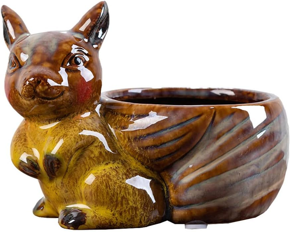 WAIT FLY Cute Animal Ceramic Flower Pot Succulent Planter-Bird - Bear image number 4