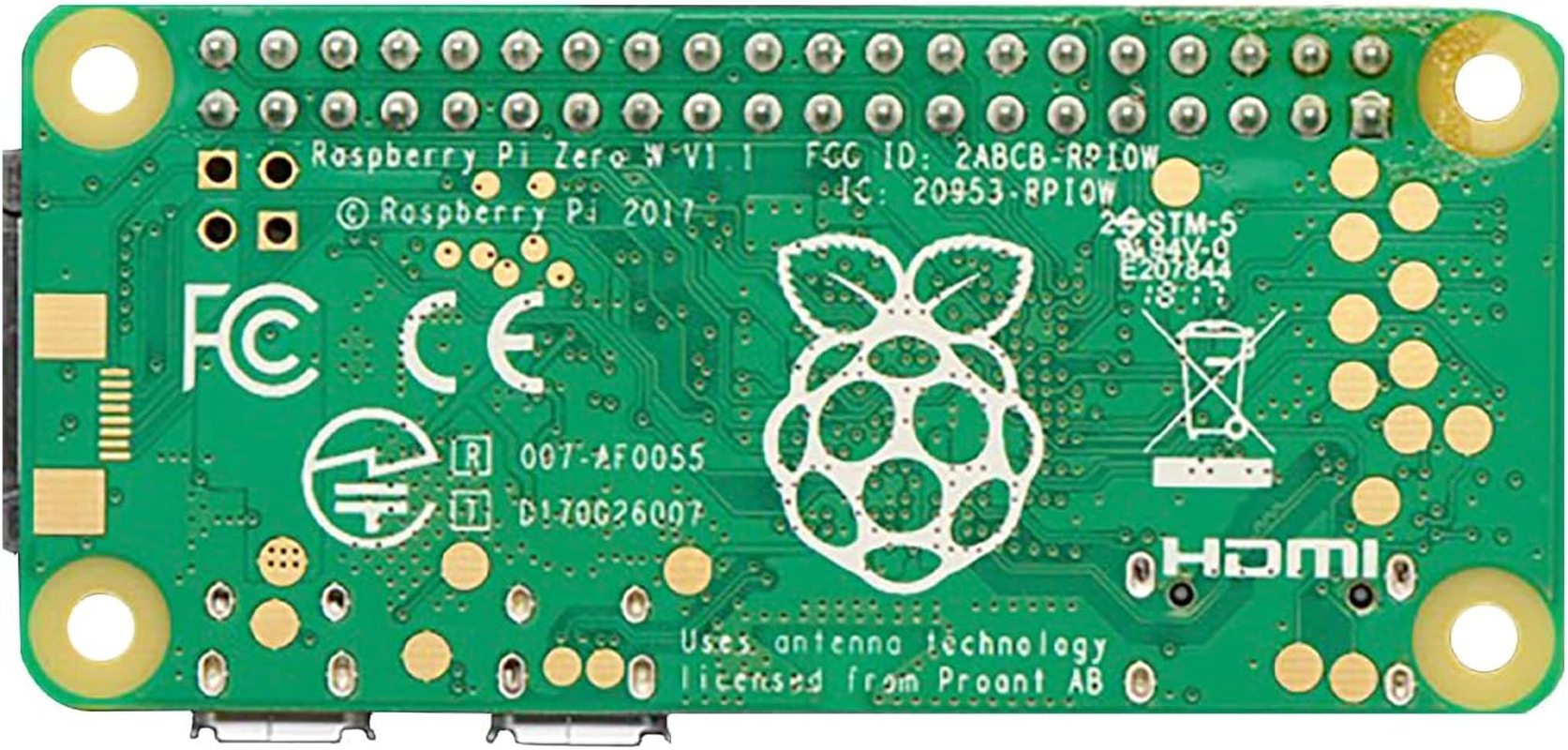 Raspberry Pi Zero WH with Built-In Wifi and Bluetooth, Raspberry Pi Zero W with Pre-Soldered Headers image number 1