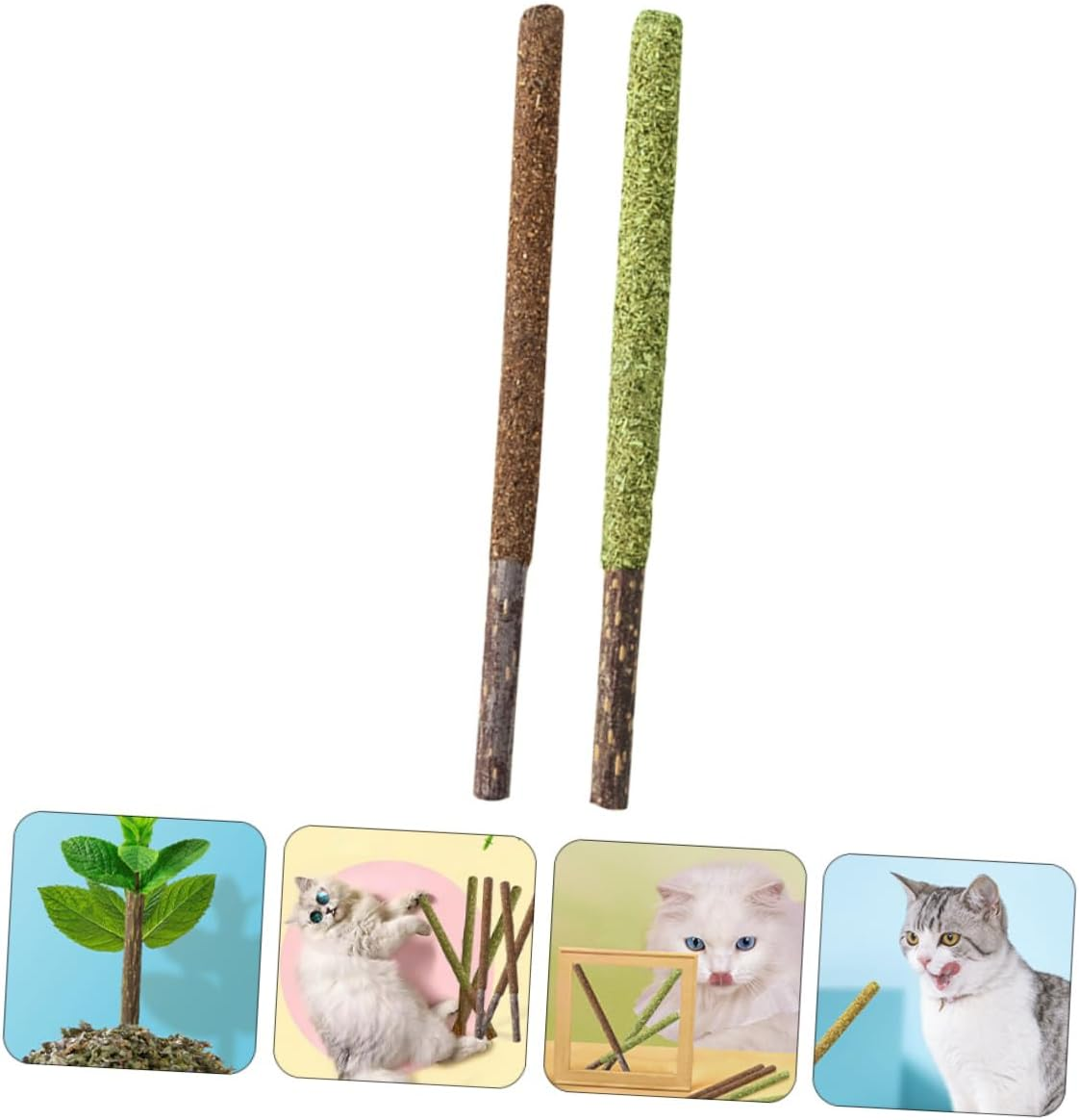 Ipetboom 2Pcs Cat Toy Chew Toys Small Animal Toys Catnip Toys for Cats Kitten Teething Toy Cat Teething Chew Toy Cat Cuddle Toy Pet Supplies Pet Snack Gall Fruit Sticks Catnip Balls image number 2