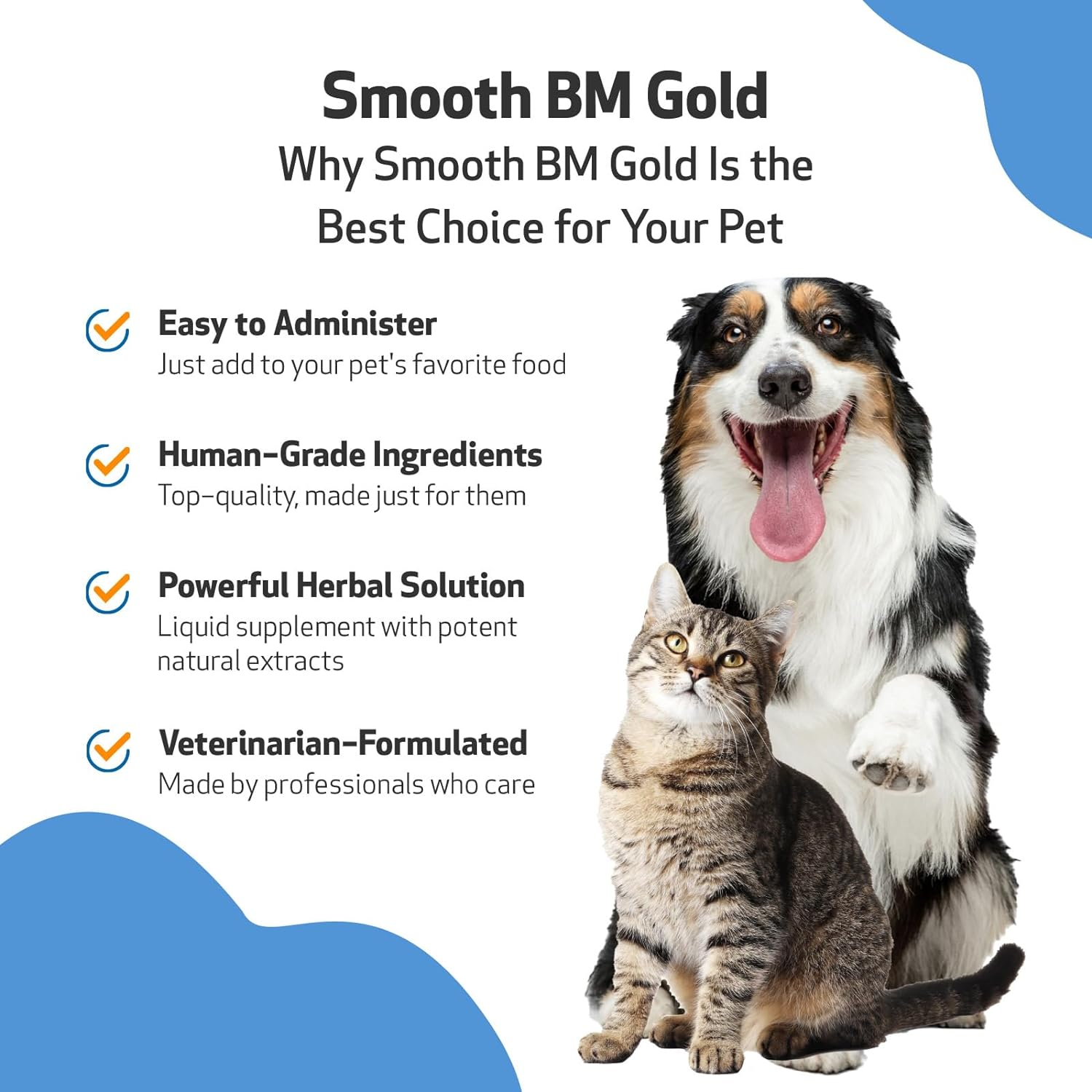 Pet Wellbeing Smooth BM Gold for Cats & Dogs - Supports Healthy Bowel Movements, Normal Consistency, Gastrointestinal Health, Triphala - Veterinarian-Formulated Herbal Supplement 4 Oz (118 Ml) image number 1