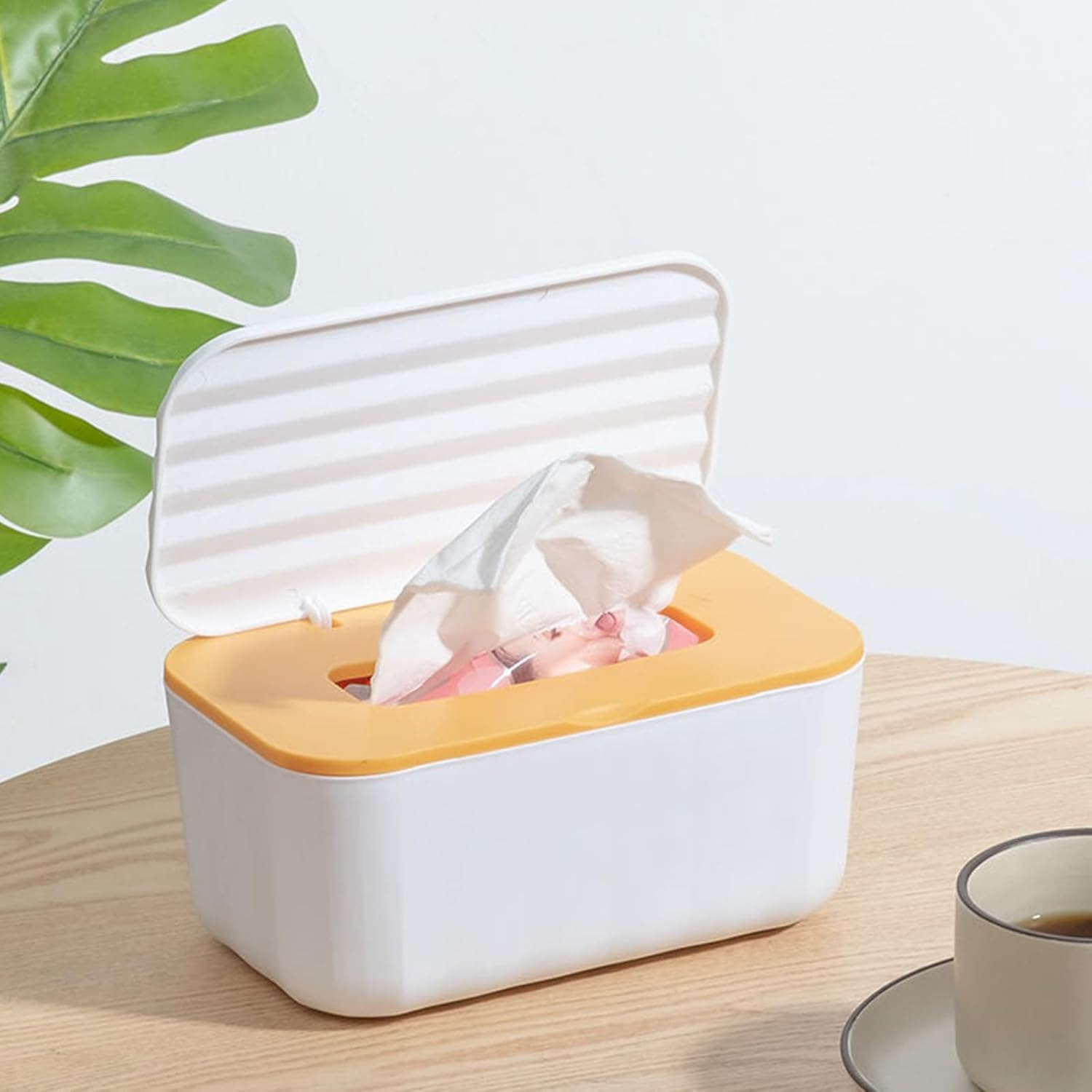 Baby Wipe Container - Tissue Refillable Case for Desk | Reusable Dustproof Wipes Tissue Dispenser for Toilet Makeup Bathroom Travel Car Kitchen Nursery Table Organization - Green image number 3