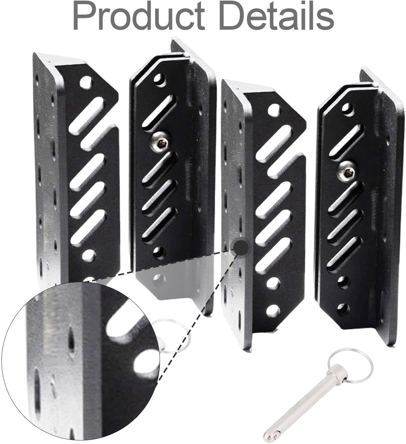 TENOL Awning Bracket Hardware Easy Use Wind Resistant Repair Parts Easy Installation Quick Setup Black Metal Heavy Duty Accessories, 2 Set image number 5