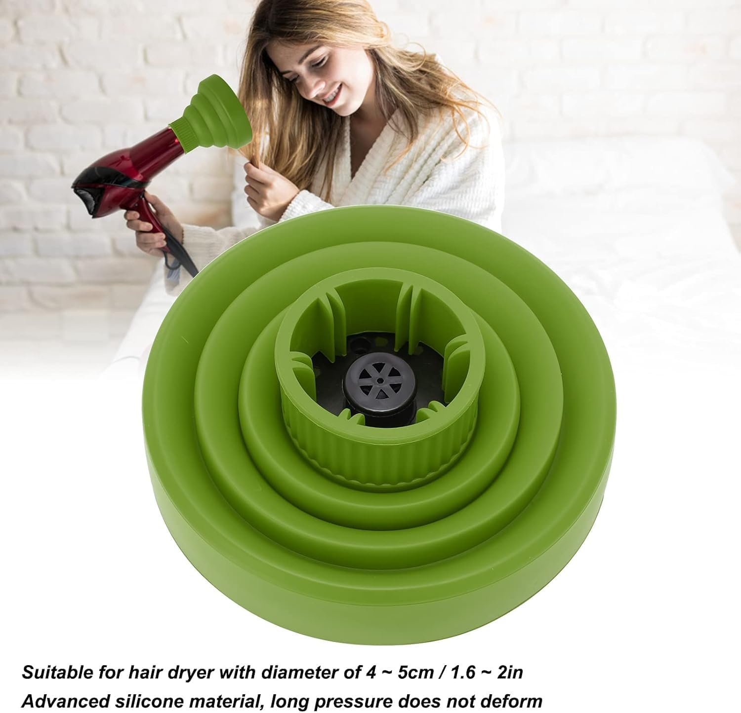 1Pc Hair Dryer Diffuser Attachment Folding Design, Collapsible Hair Dryer Diffuser Attachment, Travel Collapsible Portable Dryer Diffuser for Curly Hair image number 2