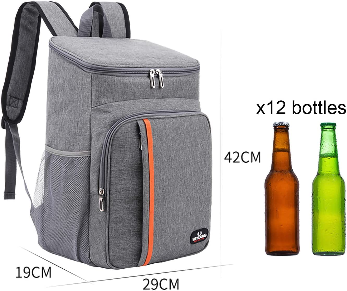 GIOD Picnic Backpack, Comfortable Insulated Cooler Backpack, Keep Cool, Waterproof and Leakproof Large Capacity Cooler Bag, Outdoor Travel Backpack (Grey) image number 3