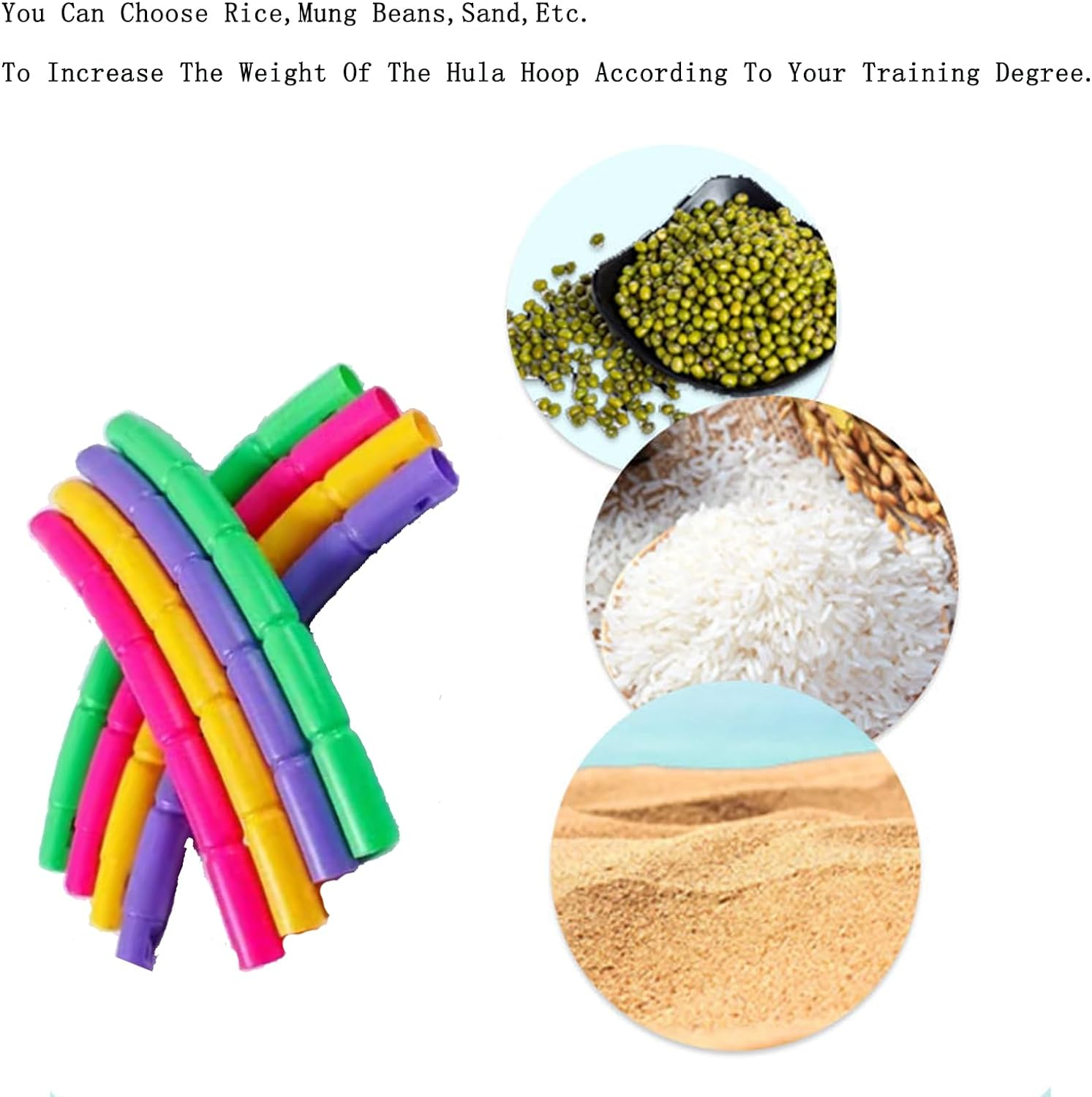 8 Knots Exercise Hoops Set for Kids,Adjustable Detachable Fitness Toys for Gymnastics,Dance, Games and Pet Training-27.5Inches,Suitable for Fitness,Bodybuilding,Weight Loss image number 2