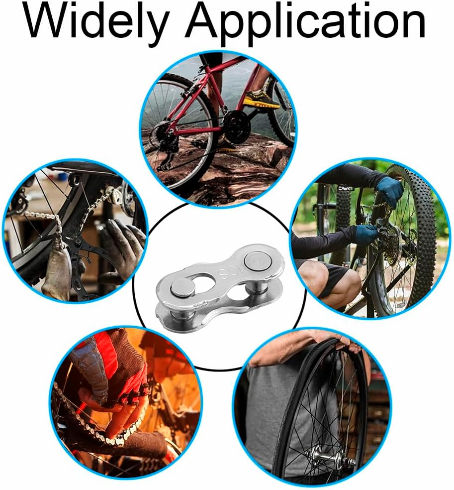 Yakamoz Bicycle Chain Repair Tool Set, 10Pairs Quick Reusable Bike Chain Master Link 10 Speed Chain Joint Connector with Bike Chain Plier for Speed Chains Repair Tool Kit