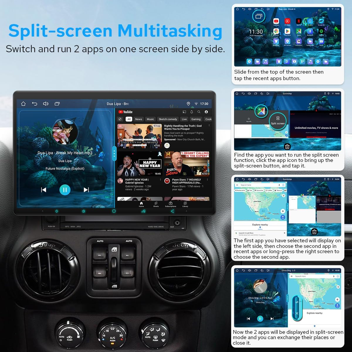 Joying Newest 13.3 Inch Car Radio Wireless Carplay Qualcomm Snapdragon Head Unit Single Din 8GB+128GB Supports Android Auto, Bluetooth, AM/FM, SWC, Coaxial Output, Optical Output(Jy-Uzs13N8) image number 2