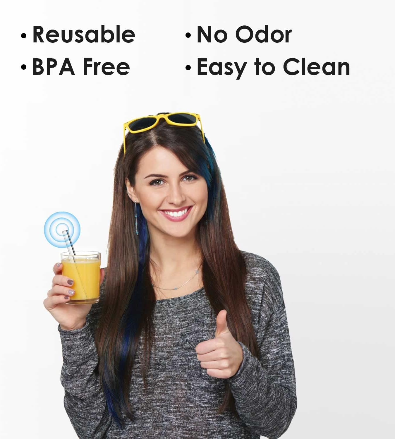 Reusable Glass Straws: Portable with Case, Multi-Size Clear Straws for Drinking image number 4