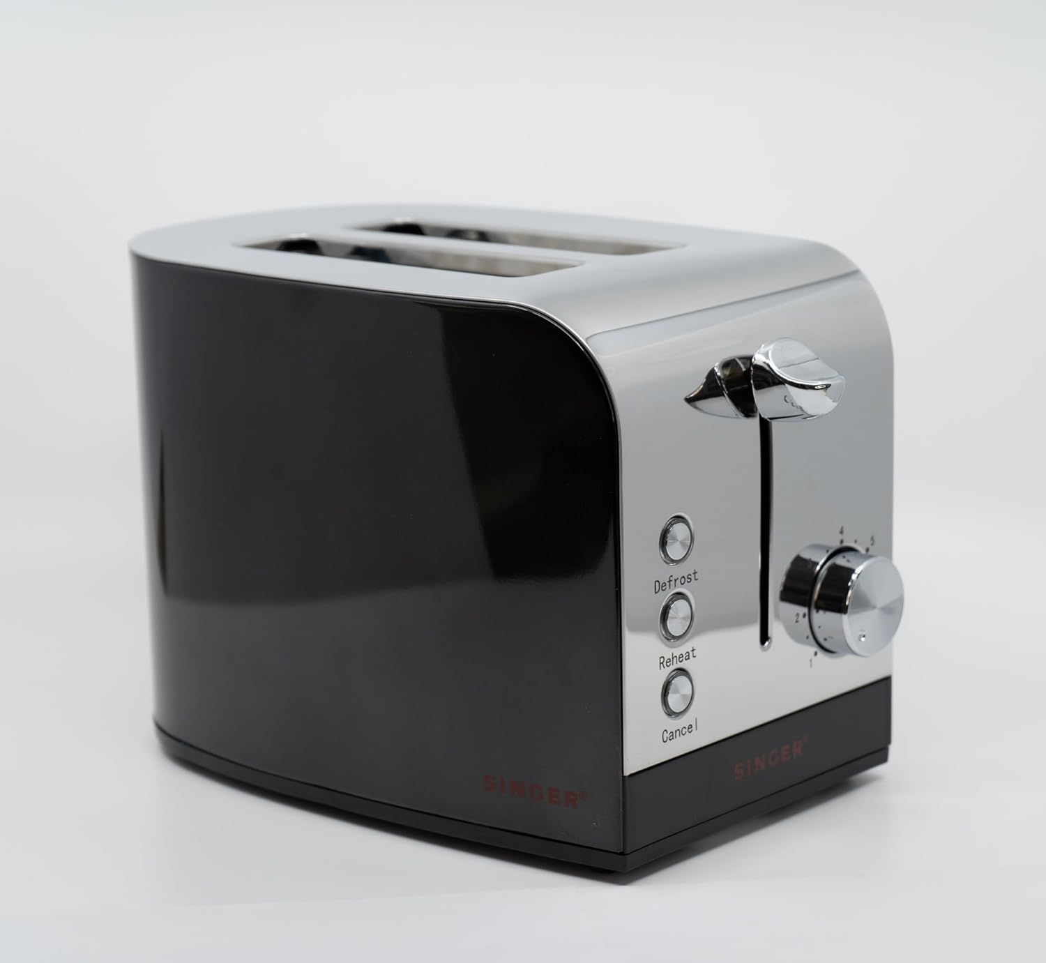 Singer 2 Slice Stainless Steel Toaster, Black