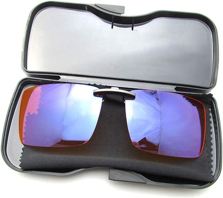 Clip on Blue Light Blocking Glasses for Sleep | Fits over  Glasses, Orange Lenses Help Reduce Computer Eye Strain and Induce Sleep