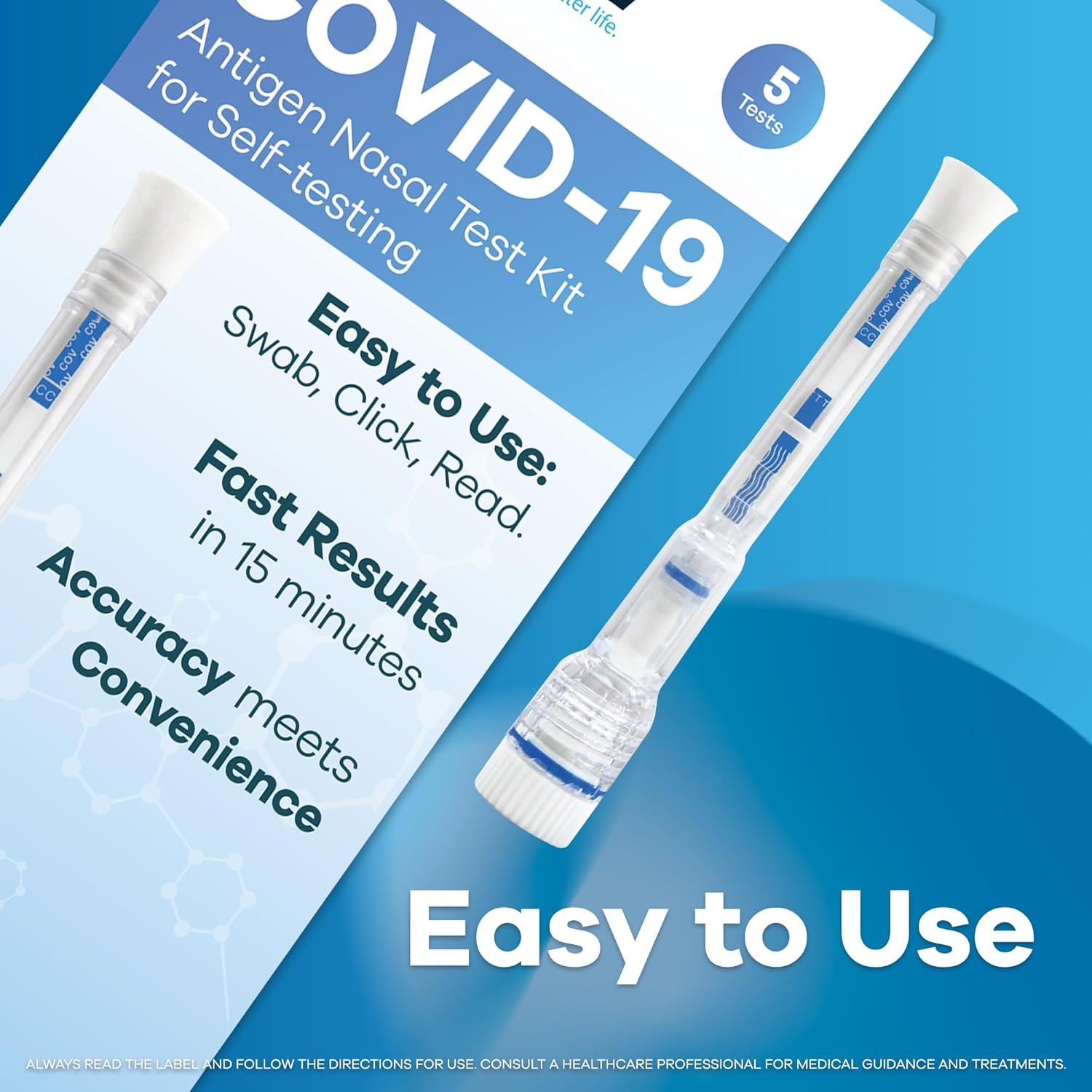 2San Covid-19 Pen Test, Results in 15 Mins, 5-Pack (5 Tests), Rapid Nasal Swab, Clinically Accurate, Easy At-Home Antigen Test, Discreet, Fast & Reliable image number 6