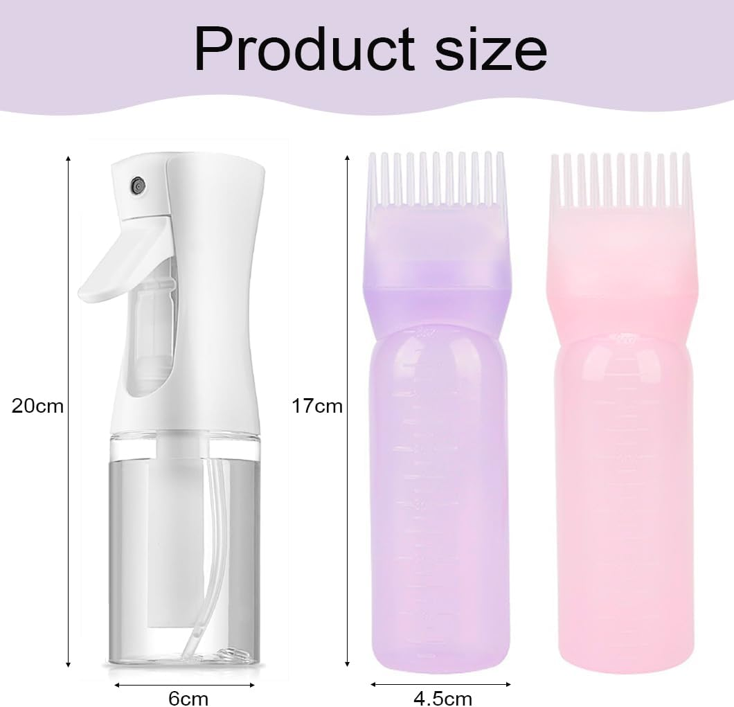 Youery 160 Ml Hair Oil Applicator Bottle with Graduated Scale, Root Comb Applicator Bottle, Spray Bottle Hair, Atomizer Pressure Ultra Fine Continuous Spray, Salon Water Sprayer image number 2
