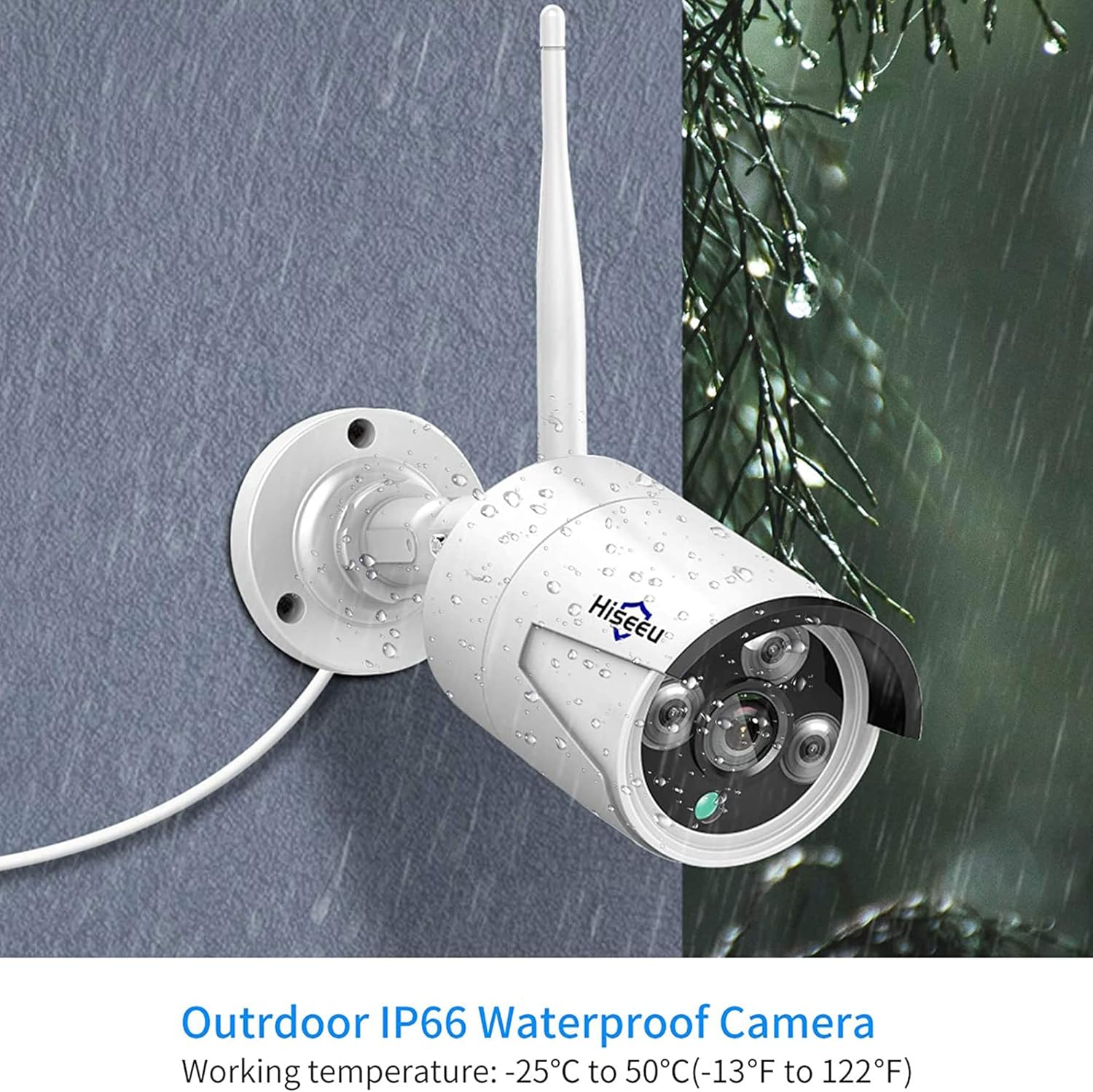 【Hiseeu Camera Add On】 3MP Outdoor Wireless Security Camera, Waterproof Outdoor Indoor Day & Night Vision, Compatible Hiseeu 8CH Wireless Security Camera System (3MP) image number 5
