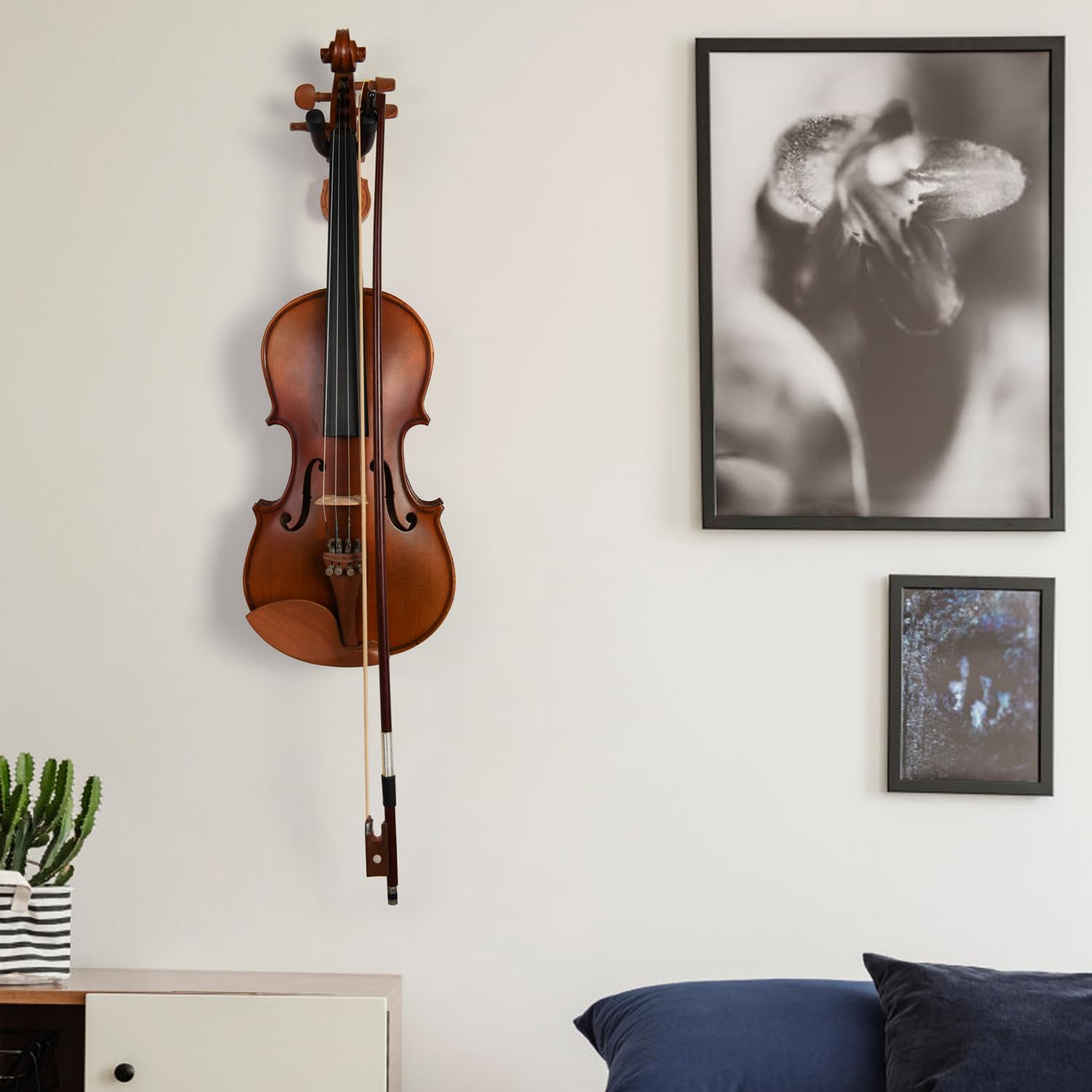 WOGOD Violin Hanger Home and Studio Wall Hanger for Violin or Viola.Made of Hardwood (Sapele) image number 3