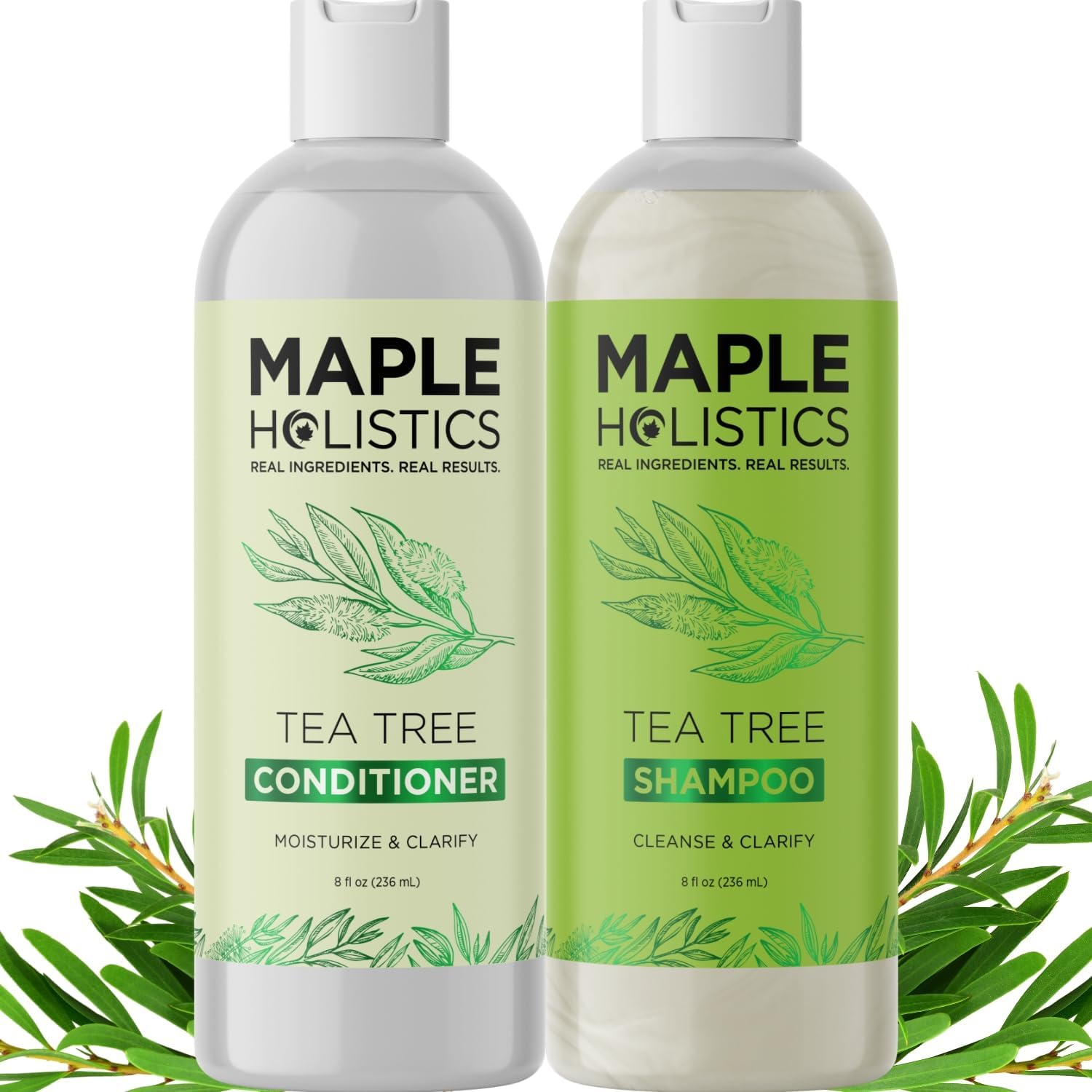 Tea Tree Shampoo and Conditioner Set - Sulfate Free Shampoo and Conditioner for Dry Damaged Hair and Scalp Care - Pure Tea Tree Oil Shampoo and Conditioner Set Dry Scalp Treatment for Women and Men image number 6
