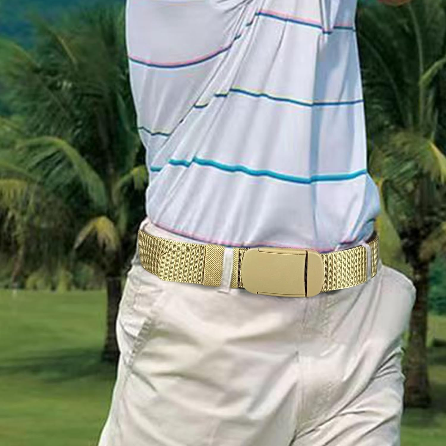 Travel Security Money Belt, Money Belt with Hidden Money Pocket, Undercover Hidden Wallet, Adjustable Canvas Belt for Travel, Money Waist Belt Bag, Anti-Theft Passport Wallets for Men & Women image number 3