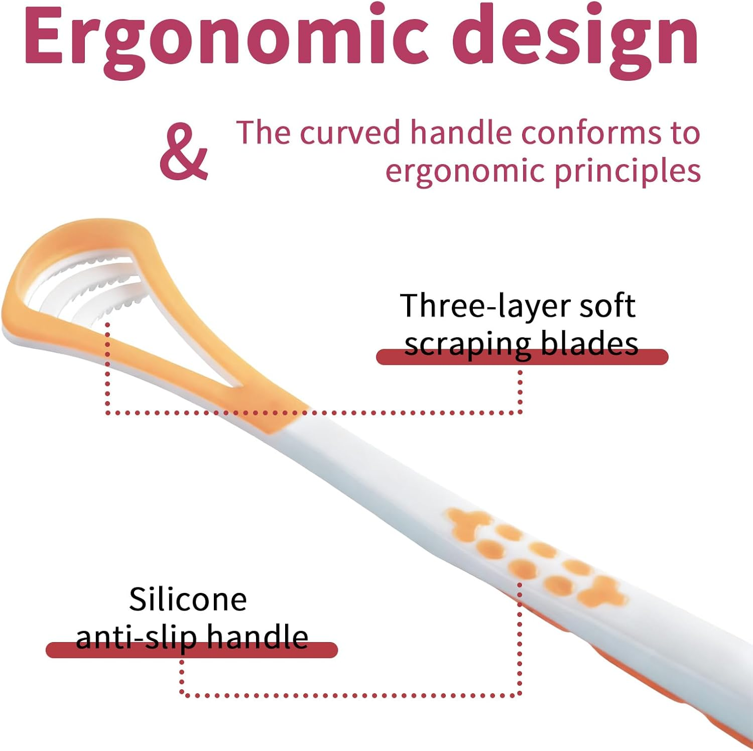 8 Pcs Silicone Tongue Scraper, Tongue Cleaner with Anti-Slip Handle, for Cleaning the Mouth and Keeping Breath Fresh image number 4