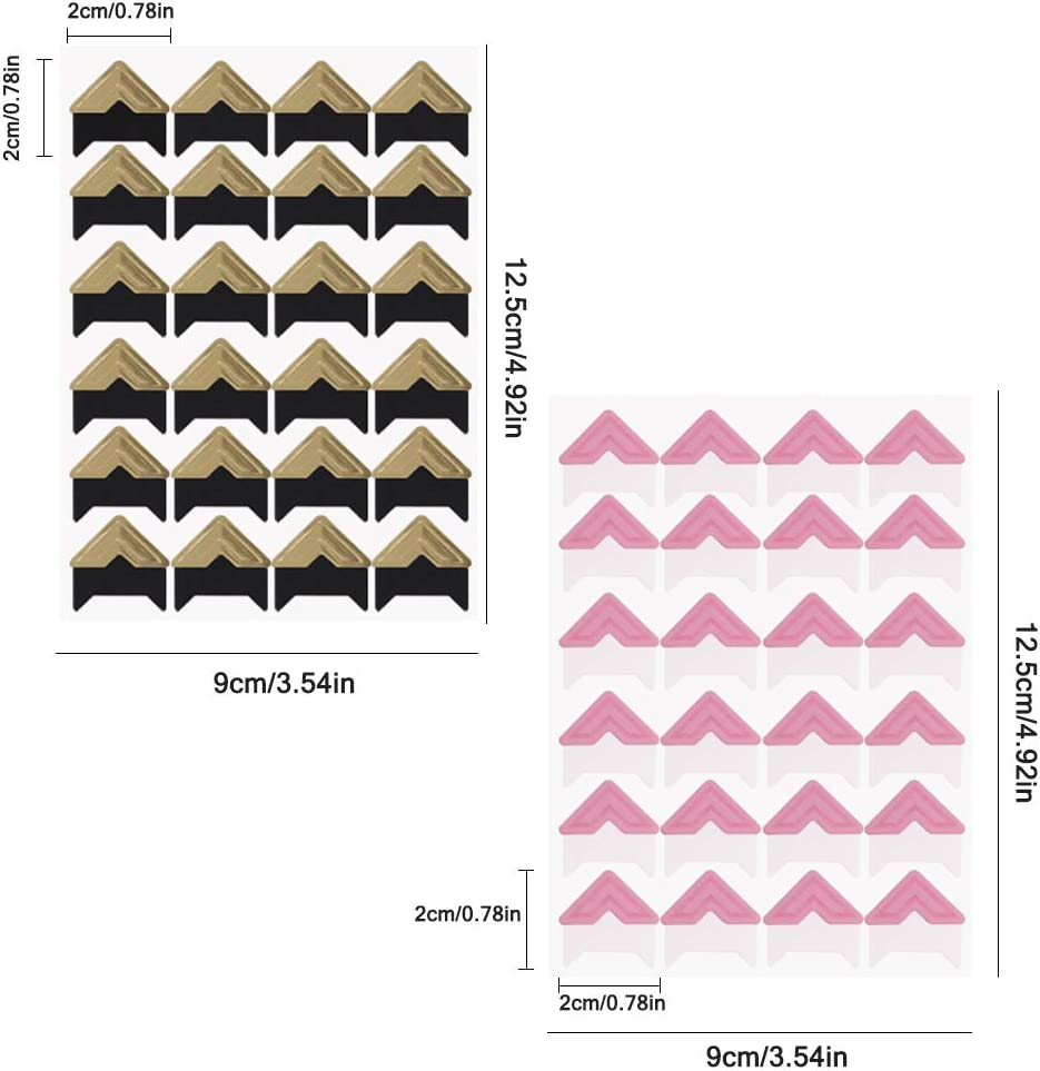 15 Sheets Photo Mounting Corners, Finegood Self Adhesive Paper Picture Sticker for DIY Scrapbook Album Diary Personal Organizer Notebook - 14 Colors image number 5