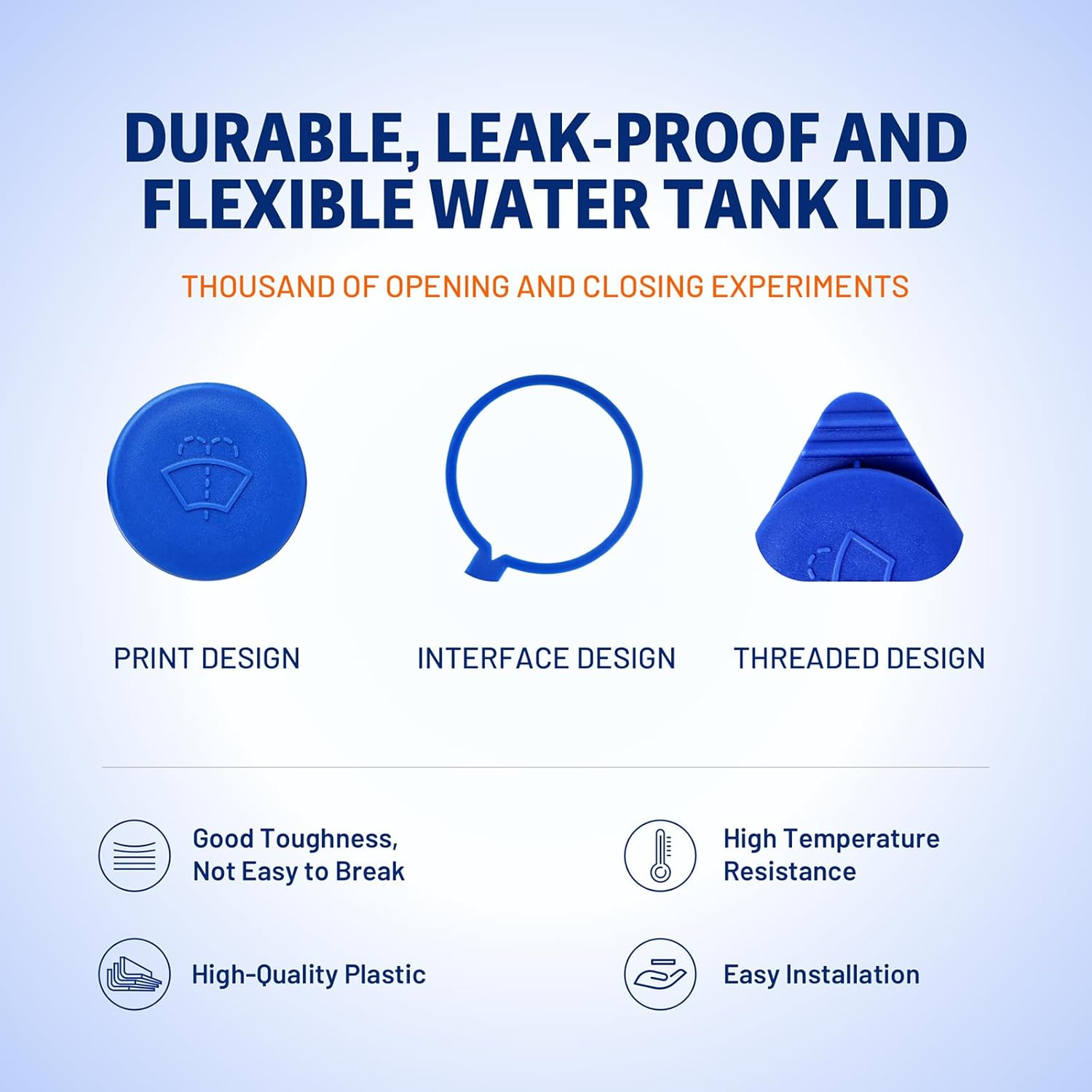 2 PCS Washer Fluid Cap for 2012-2018 Ford Focus, NWGOF Wiper Reservoir Tank Cap Compatible, Windshield Washer Fluid Cap for 2012-2018 Ford Focus Cp9Z-17A605-A-Ideal Solution image number 3