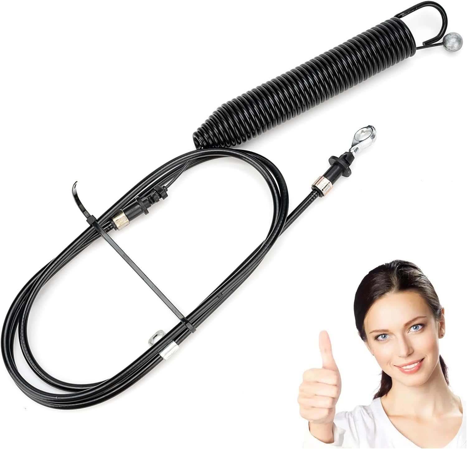 GY22387 PTO Control Cable for John Deere Lawn Mower-Blade Engagement Cable Compatible with John Deere 107S D100 D105 D110 D120 D125 D130 E100 E110 E120 E130 X105 X106 X107 X125 X126 X127 X145 image number 2