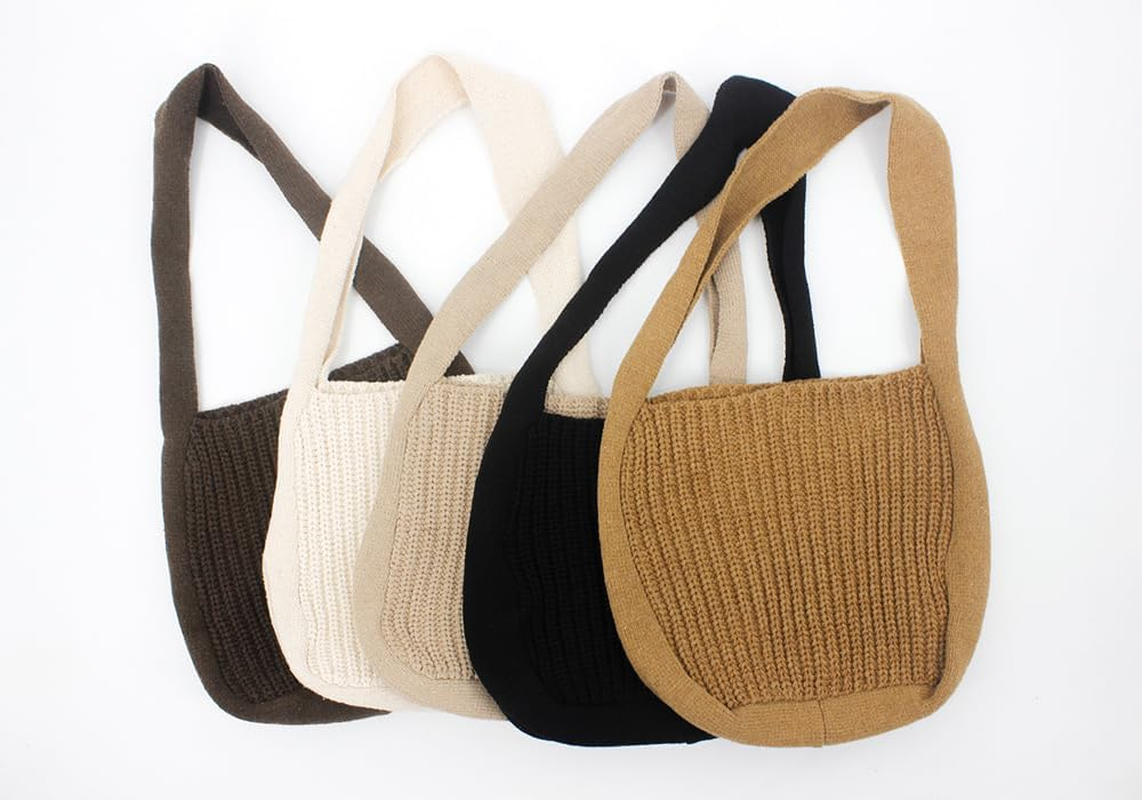 Namzi 1Pc White Knitted Bags，Stylish Solid Color! Perfect for Travel, Must Have in Luggage and Travel Gear