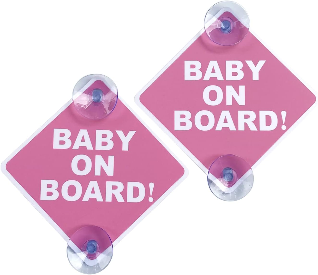 Baby on Board Sticker for Cars 2PCS, Baby on Board Warning Signs with Suction Cups, Durable and Strong without Residue