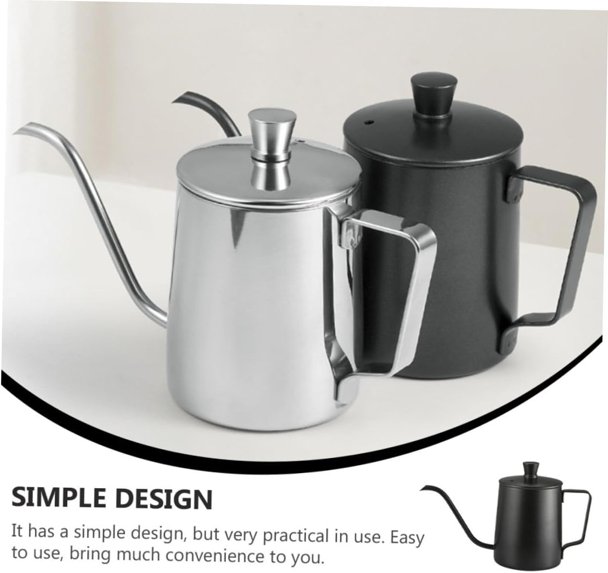 GRADENEVE Stainless Steel Teakettle with Lid Mini Precision Spout Coffee Kettle for Home Brewing Black Tea and Coffee Pot Easy to Clean and Store Practical Design image number 6