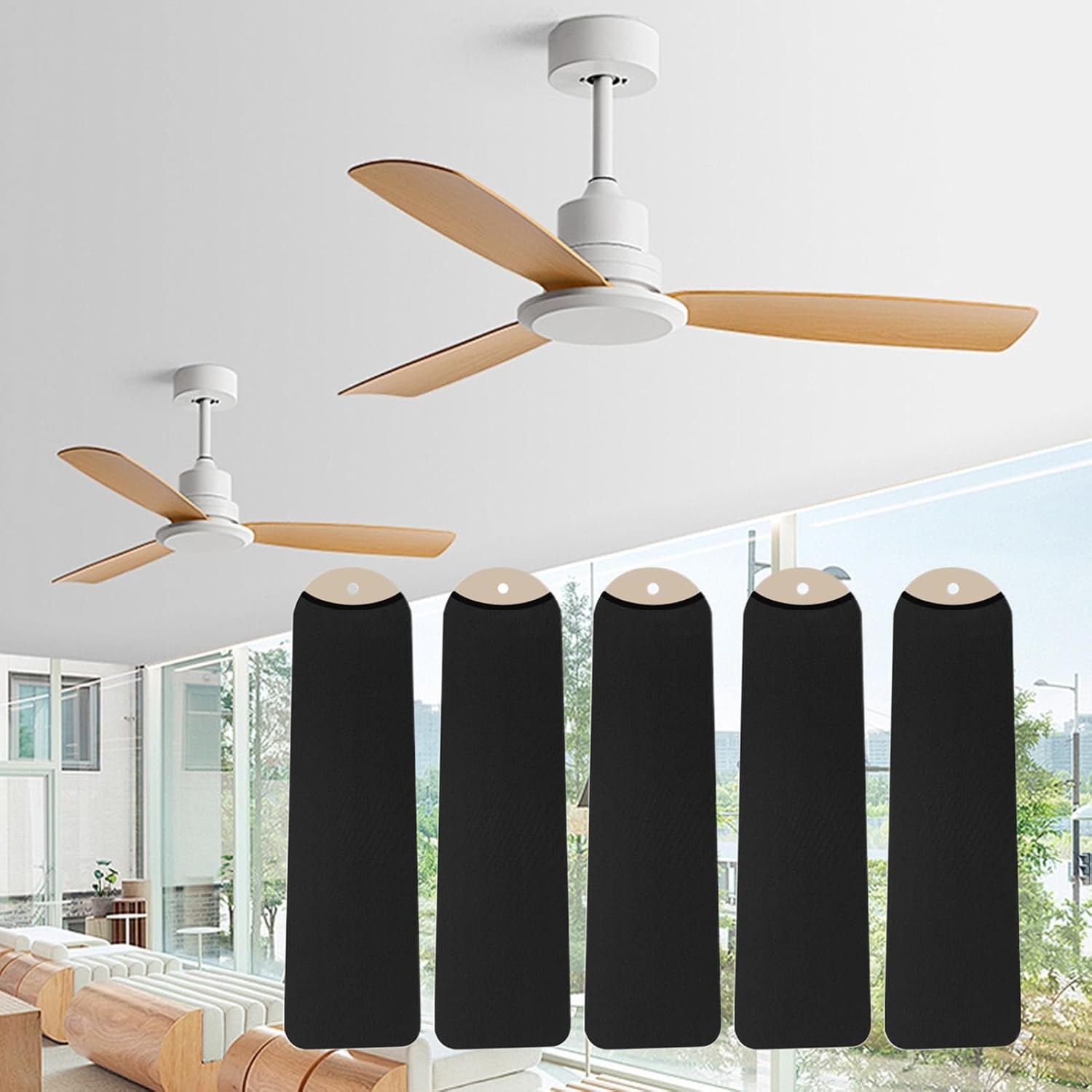 Fan Parts Covers | Home Fan Protection Cover - Replacement Dustproof Waterproof Protector for Porch Storage Household Living Room Garage Indoor Home Barn Bedroom image number 5