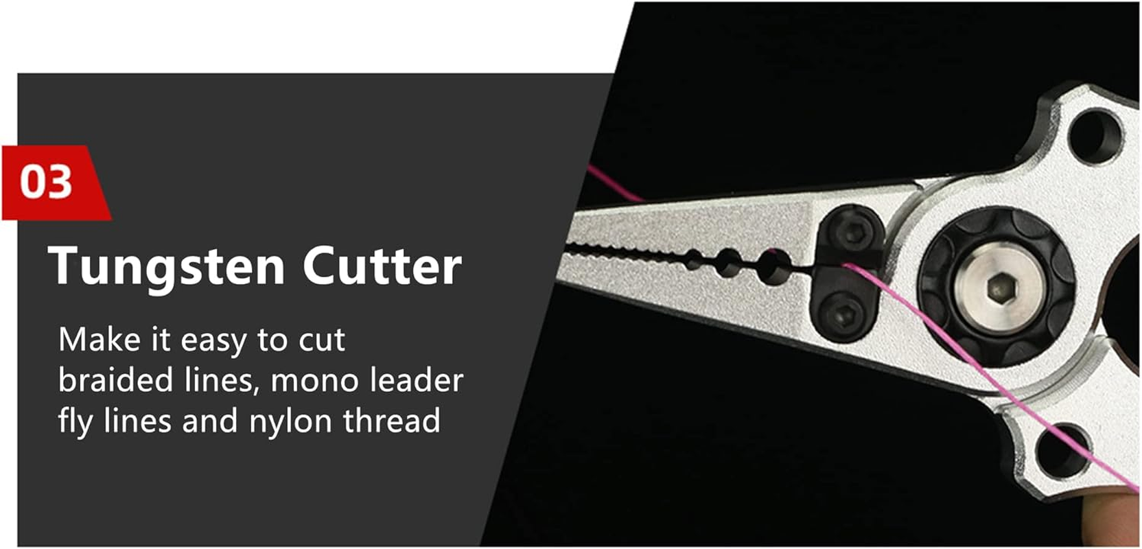 Fishing Pliers, Multi-Function Fishing Pliers Hook Remover Split Ring,Fly Fishing Tools Set,Ice Fishing,Fishing Gear,Fishing Gifts for Men image number 5