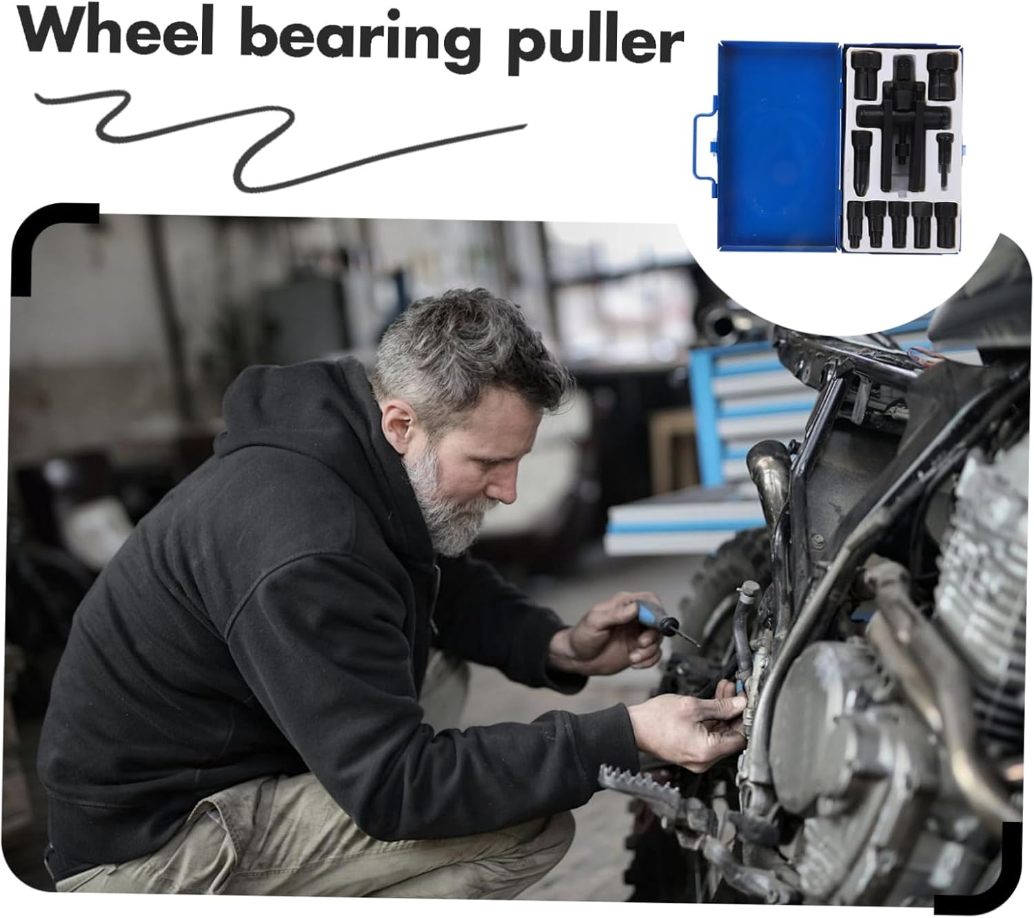 PENIKOKO Jaw Motorcycle Bearing Puller Kit Wheel Bearing Removal Tool Steering Wheel Puller Heavy Extractor Automotive Accessories