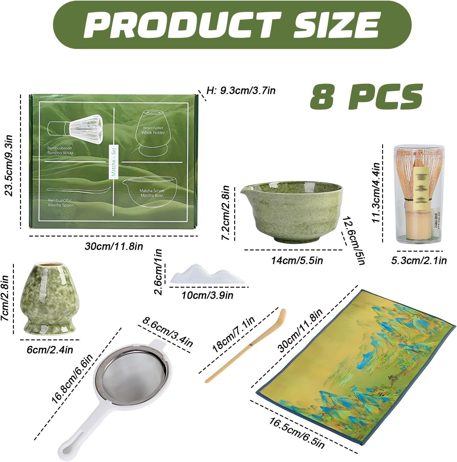 Premium Matcha Whisk Set - 4PC Handcrafted Bamboo Chasen & Ceramic Bowl Kit for Traditional Japanese Tea Ceremony, Perfect for Tea Lovers with Whisk Holder & Scoop image number 3