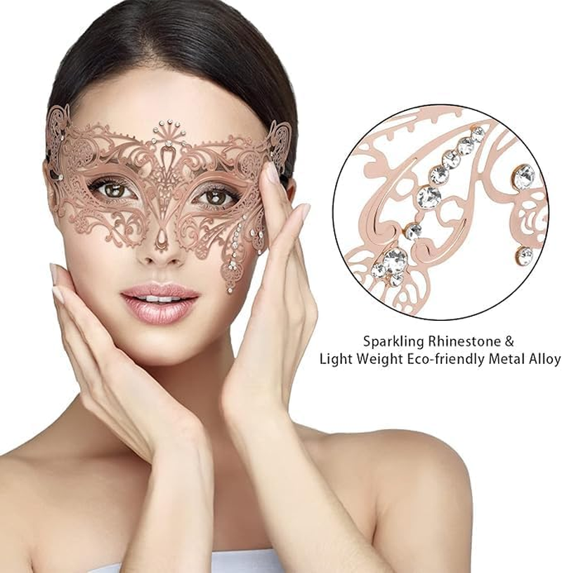 Women'S Laser Cut Metal Halloween Mardi Gras Party Mask image number 4