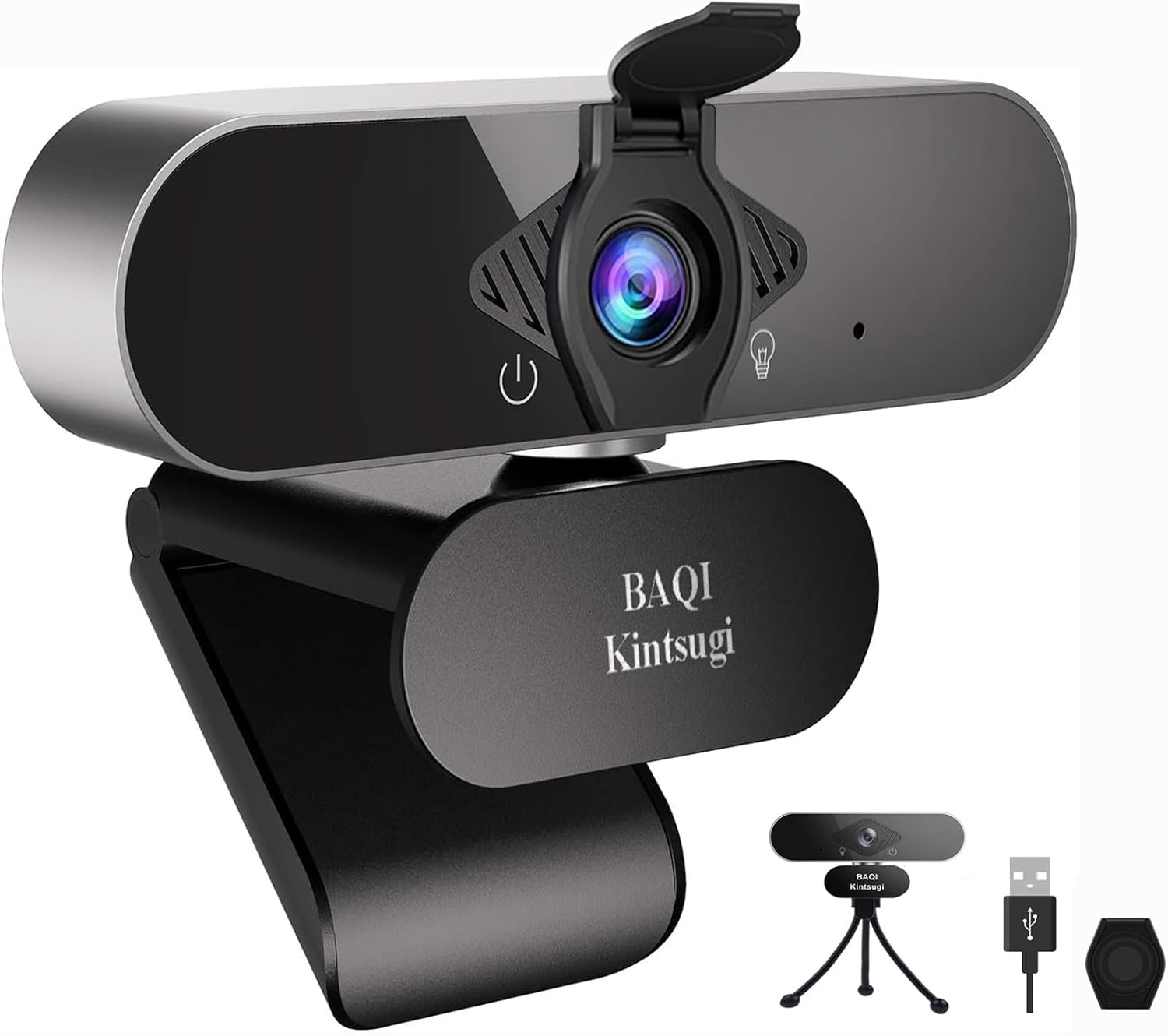 FHD 1080P Webcam with Microphone, AUTO Low Light Correction Webcam, Noise-Cancelling, Streaming Web Camera with Privacy Cover Laptop Macbook or Desktop Camera for Video Call/Zoom/Skype/Youtube image number 2