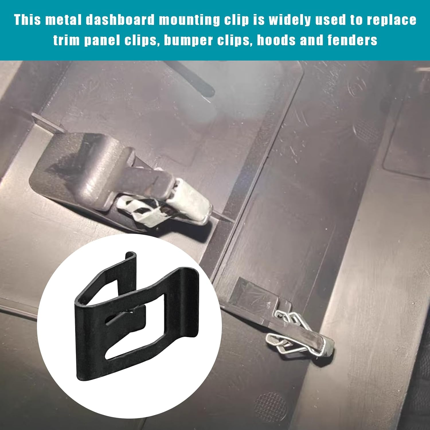 Augeny 20 PCS Dashboard Trim Clips, Metal Car Front Console Dash Retainer, Universal Automotive Dashboard Trim Clip, Vehicle Interior Clip Fasteners Replacement for Most Cars image number 2