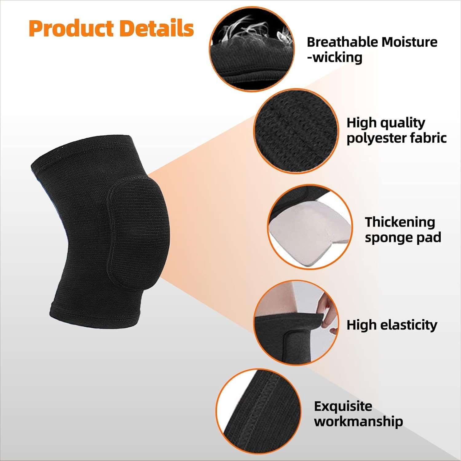 Volleyball Knee Pads for Dancers, Soft Breathable Knee Pads for Men Women Younth Girls Kids Knees Protective, Knee Braces for Volleyball Football Dance Yoga Wrestling Running Cycling(M Size)