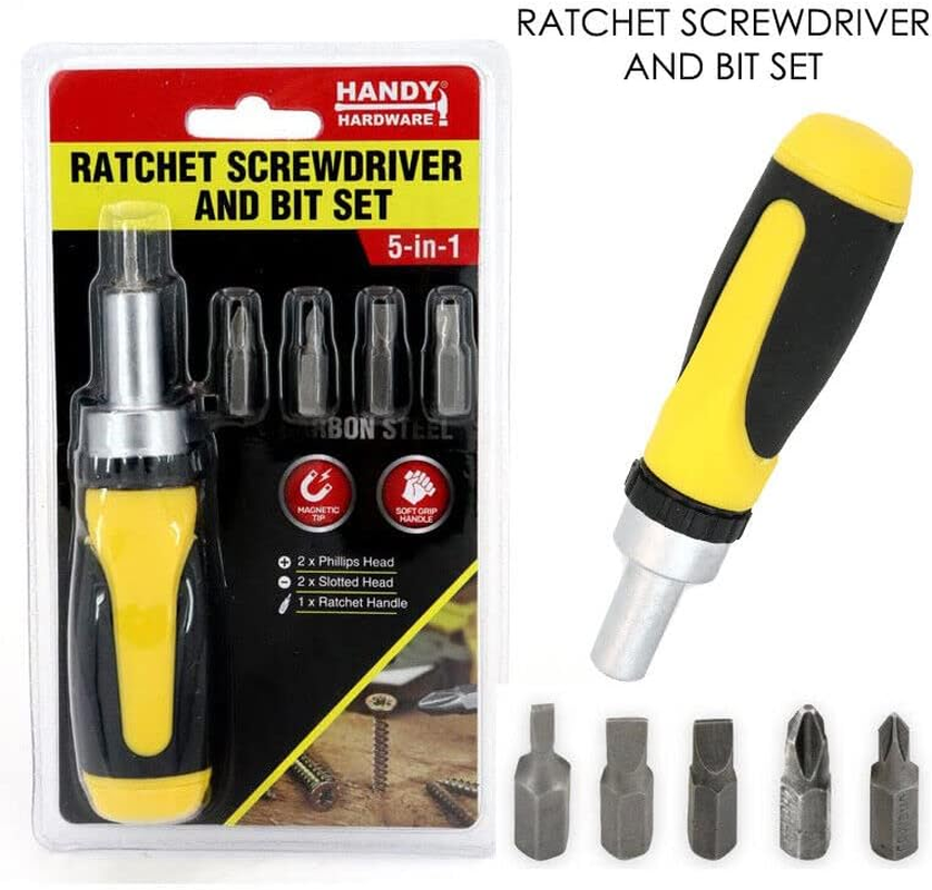 Ratchet Screwdriver & Bits Set Magnetic Tip Internal Storage image number 6